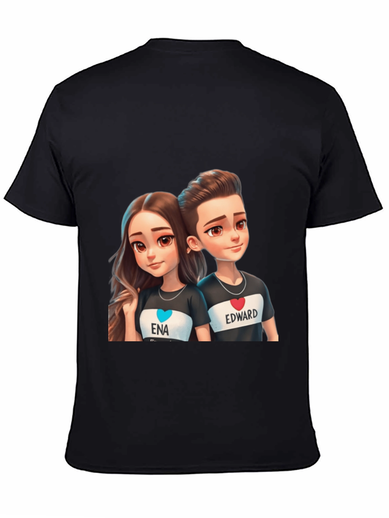 Couple Cartoon Print Tee - Ena & Edward
