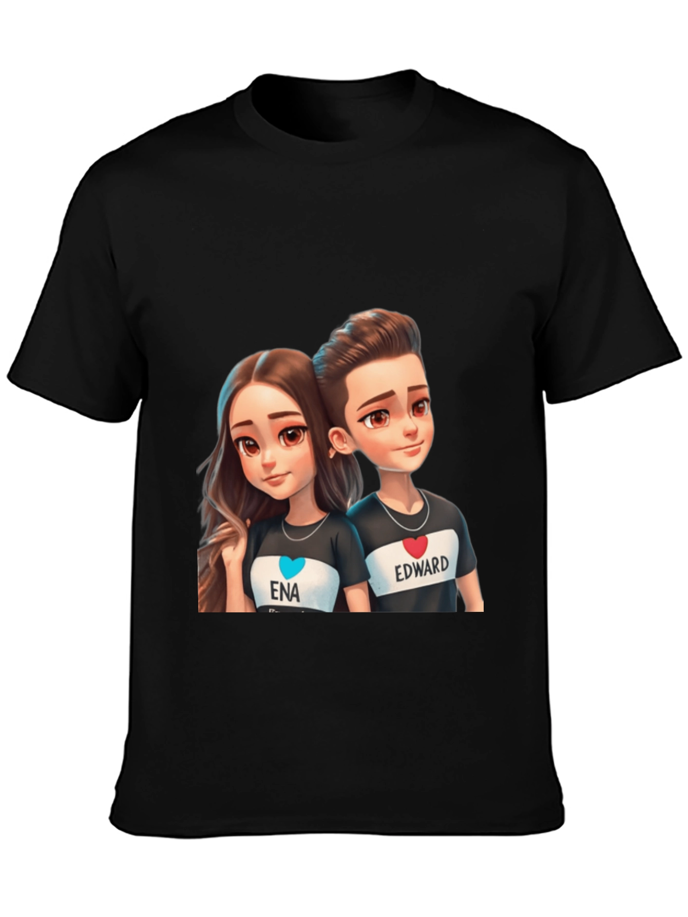 Couple Cartoon Print Tee - Ena & Edward