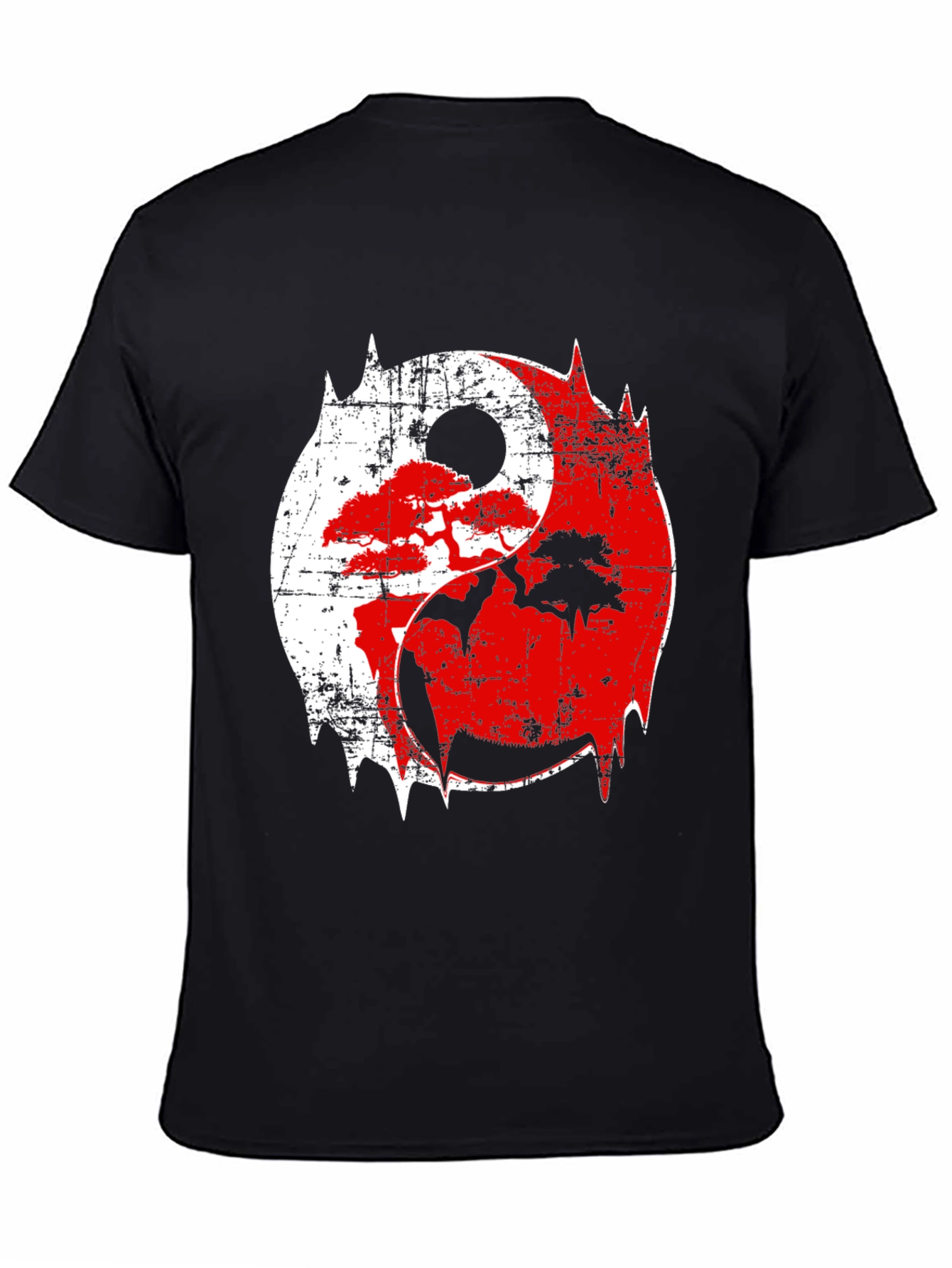 Yin Yang Bonsai Tree Graphic T-Shirt