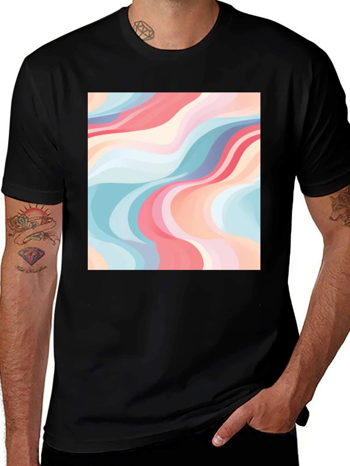 Retro Wave T-Shirt - Cool Abstract Design
