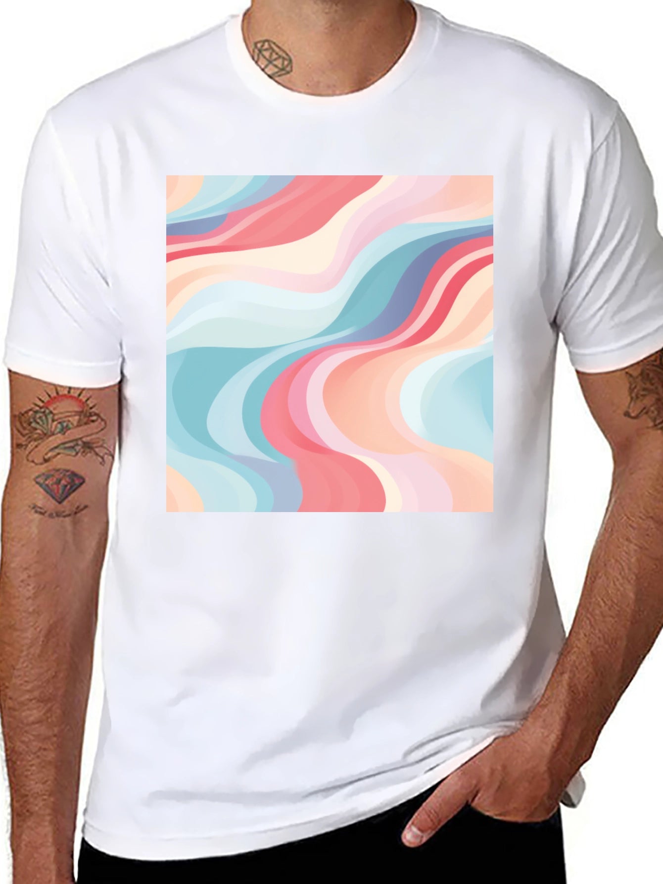 Retro Wave T-Shirt - Cool Abstract Design
