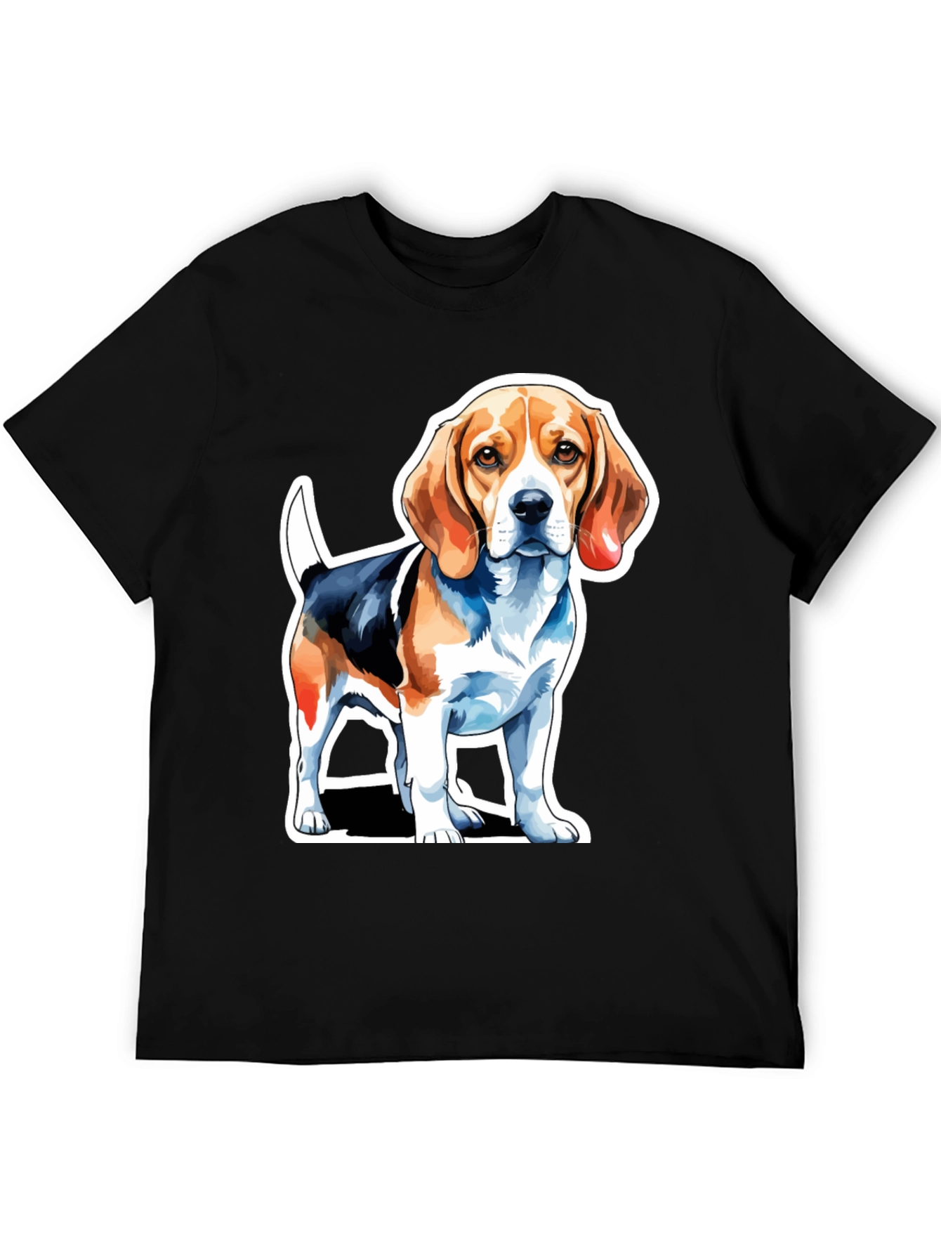 Beagle Dog Graphic Tee - Mens Black T-Shirt