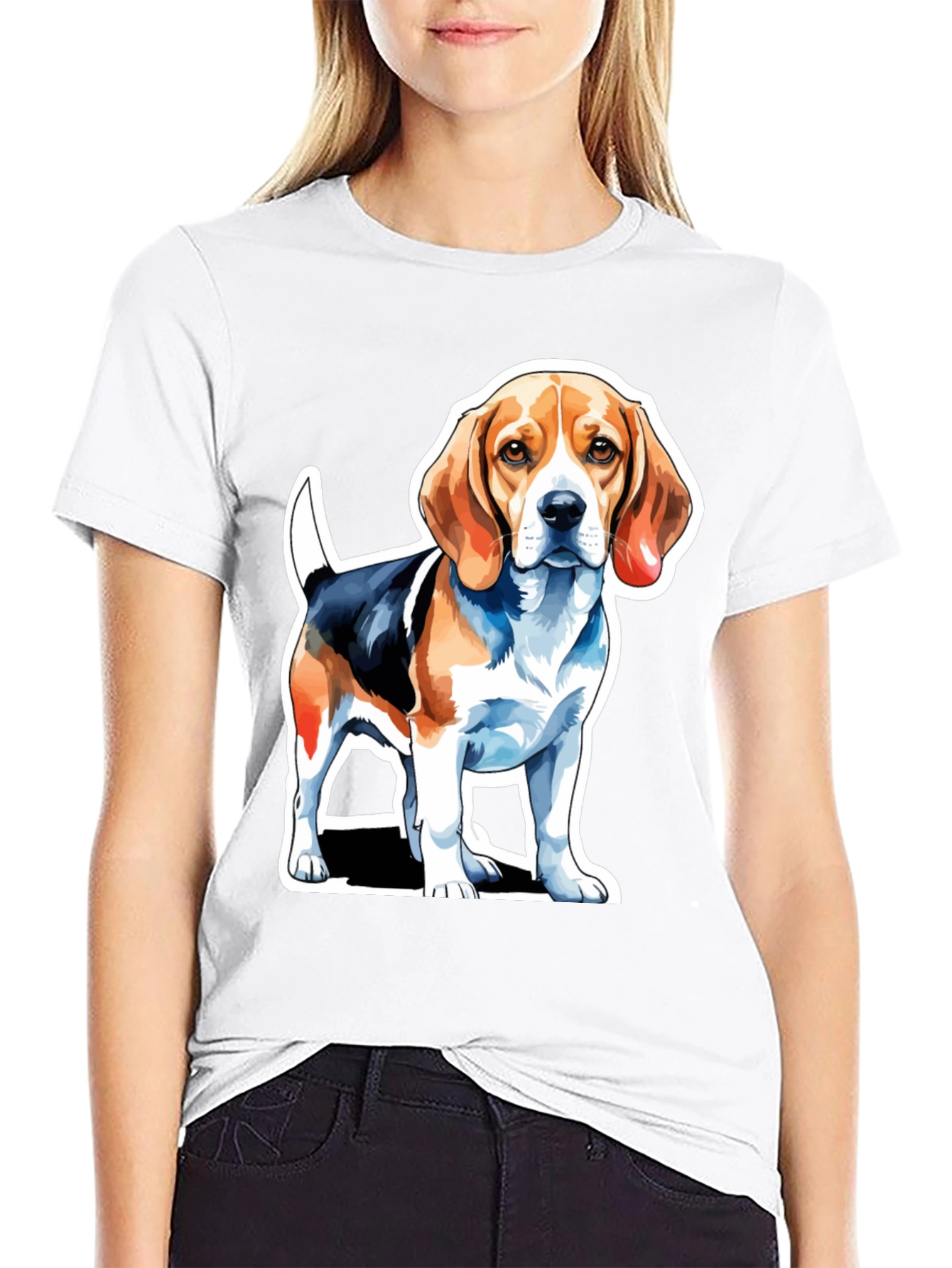 Beagle Dog Graphic Tee - Mens Black T-Shirt