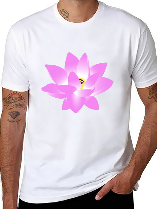 Lotus Flower Graphic Tee - Stylish Black T-Shirt