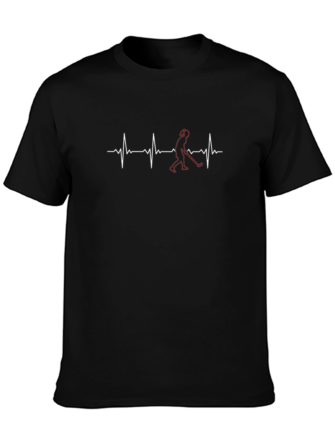 Hockey Heartbeat T-Shirt - Black