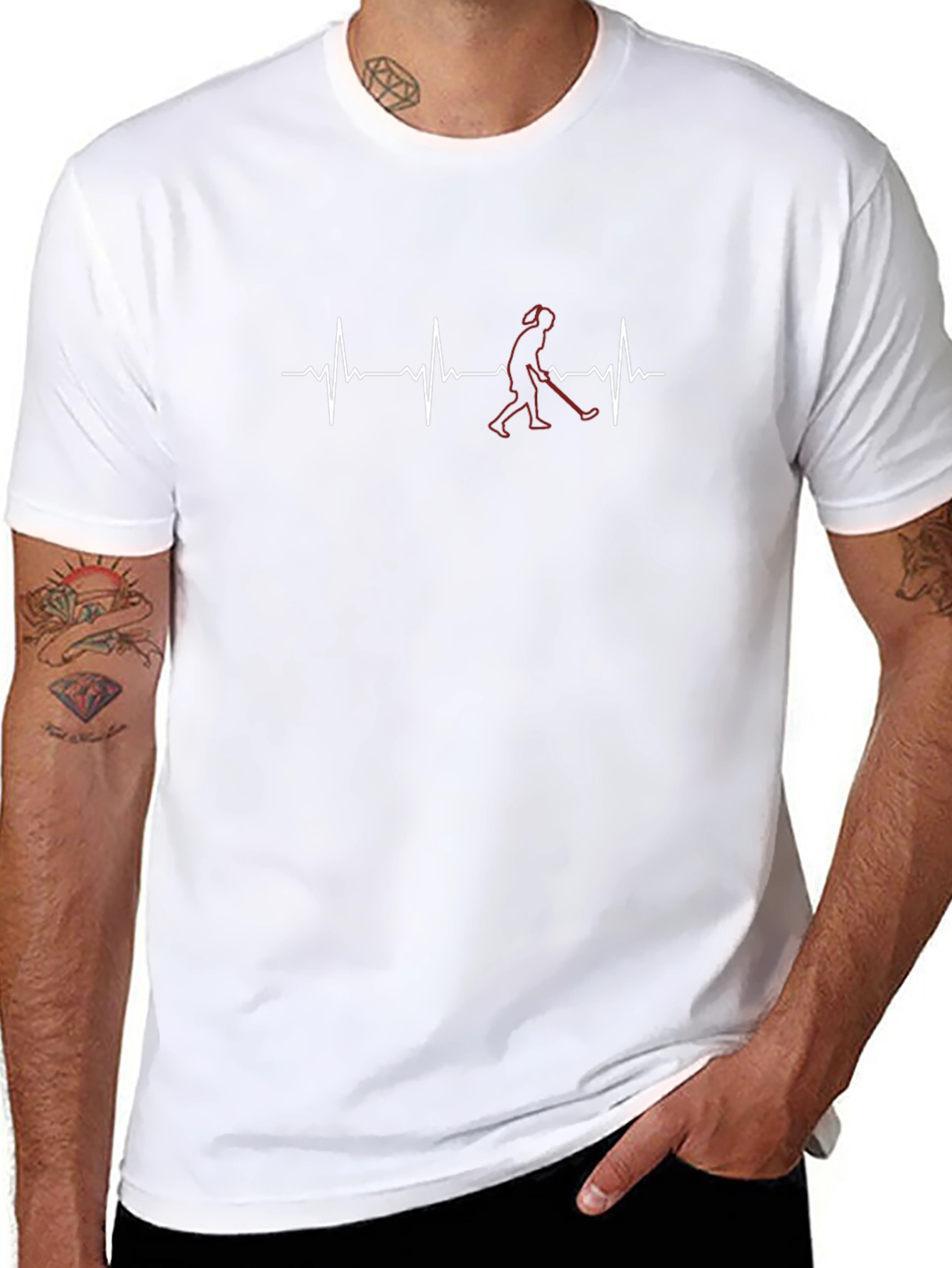 Hockey Heartbeat T-Shirt - Black