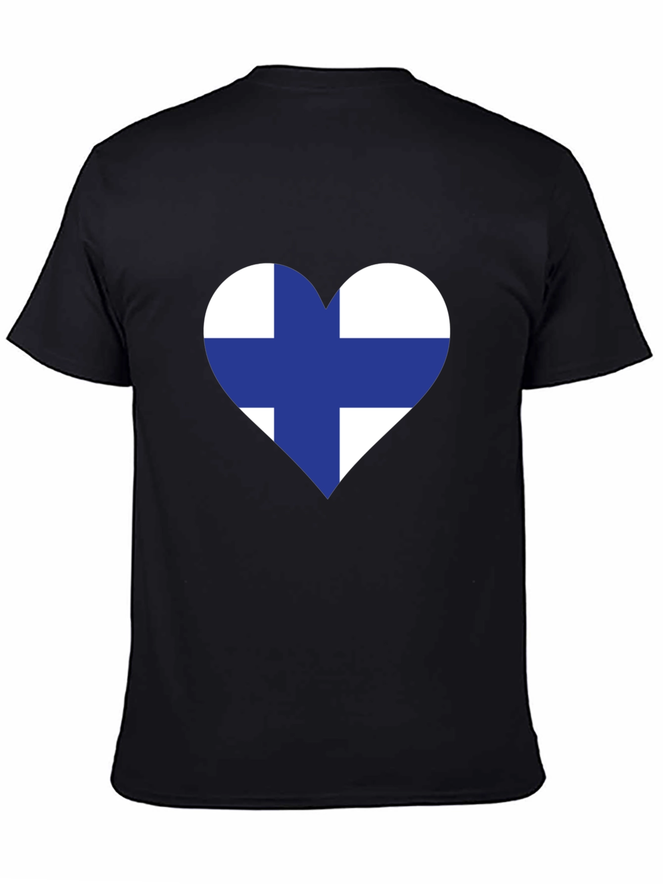 Finland Heart Flag Black T-Shirt