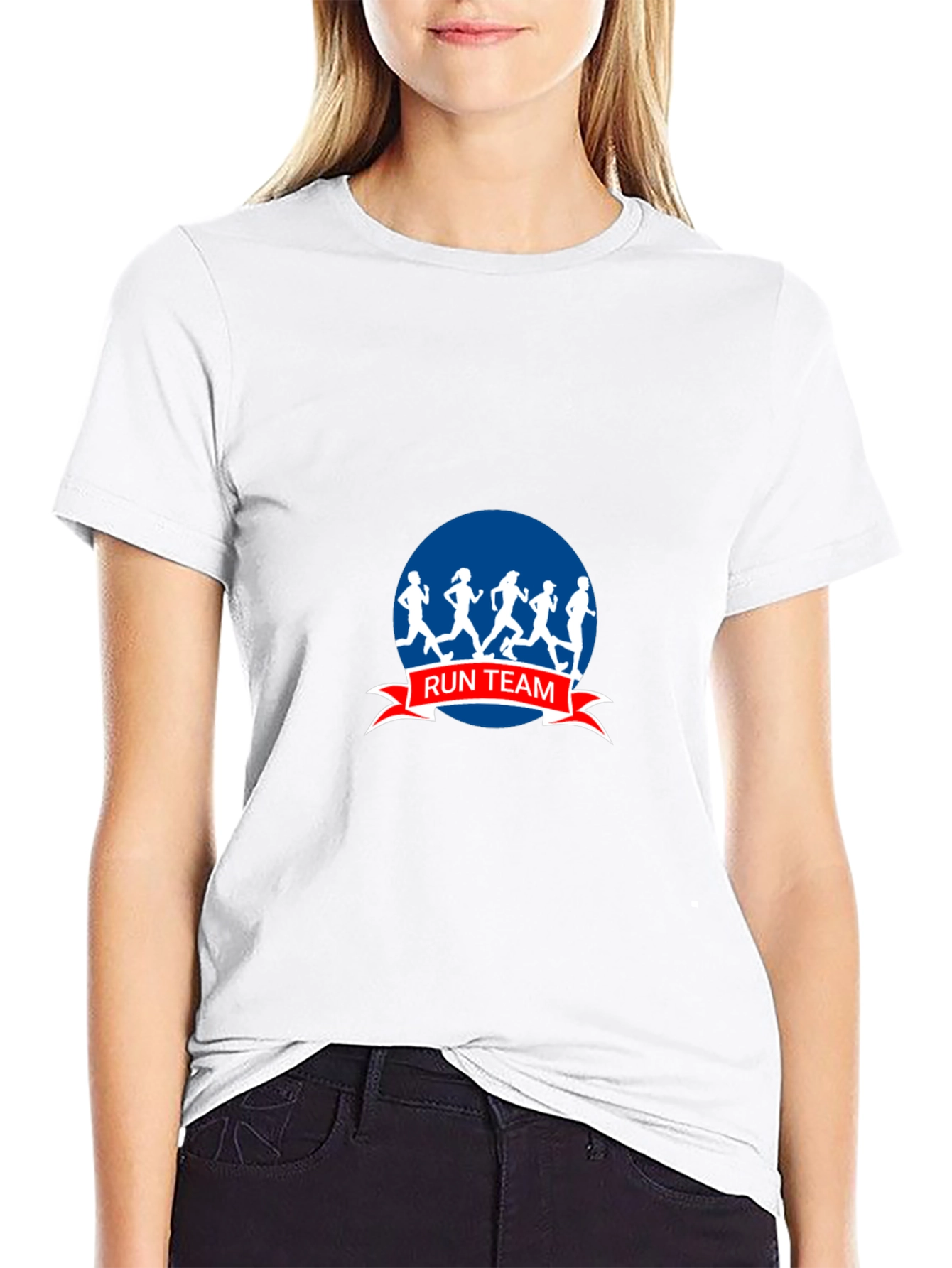 Run Team Graphic Tee - Black Cotton Blend