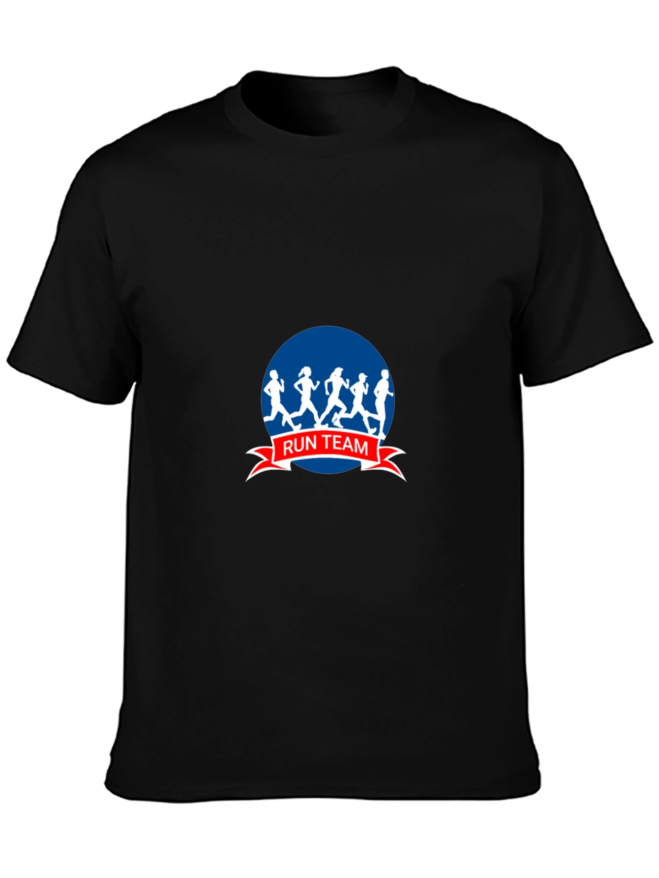 Run Team Graphic Tee - Black Cotton Blend