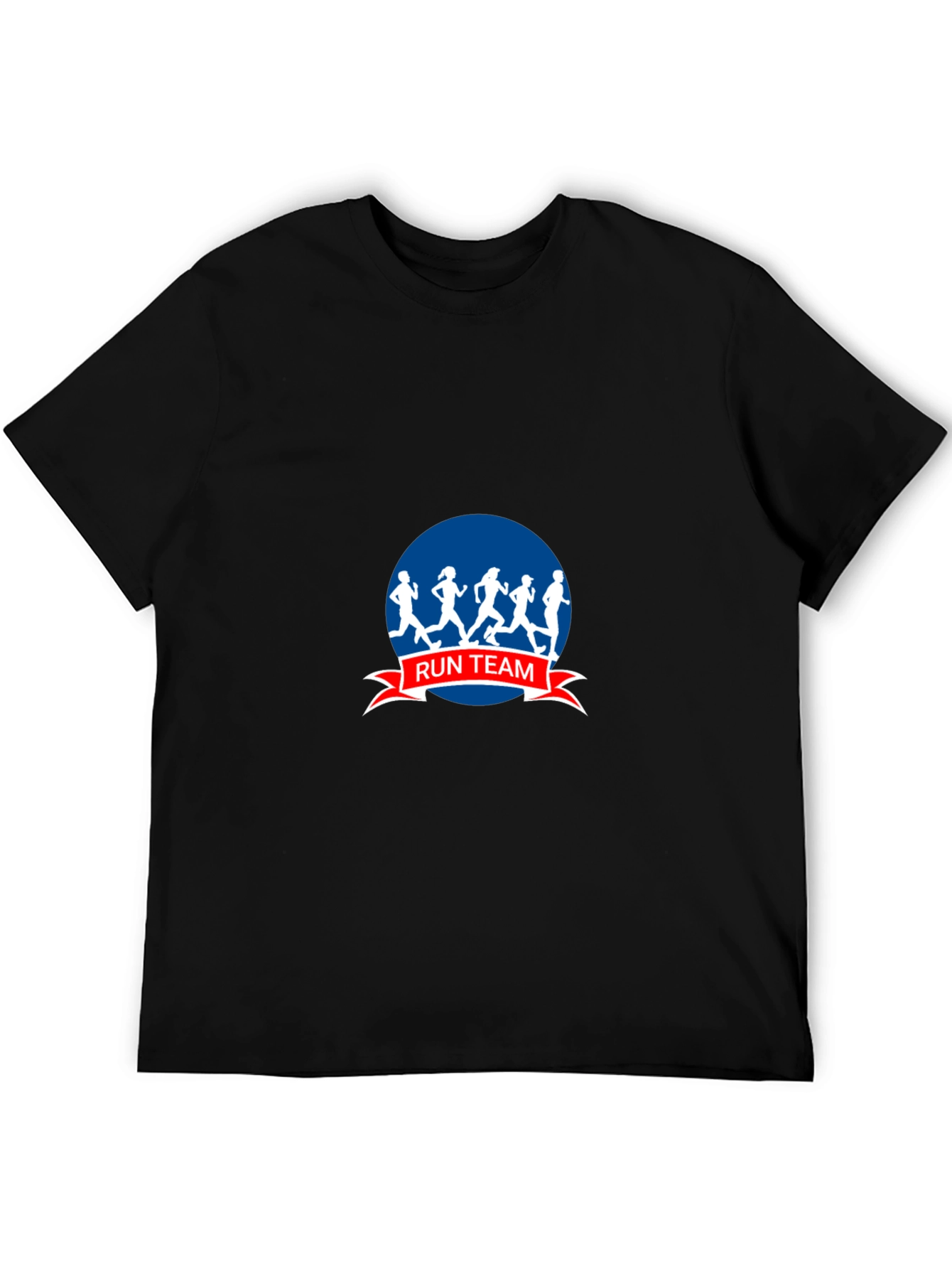 Run Team Graphic Tee - Black Cotton Blend