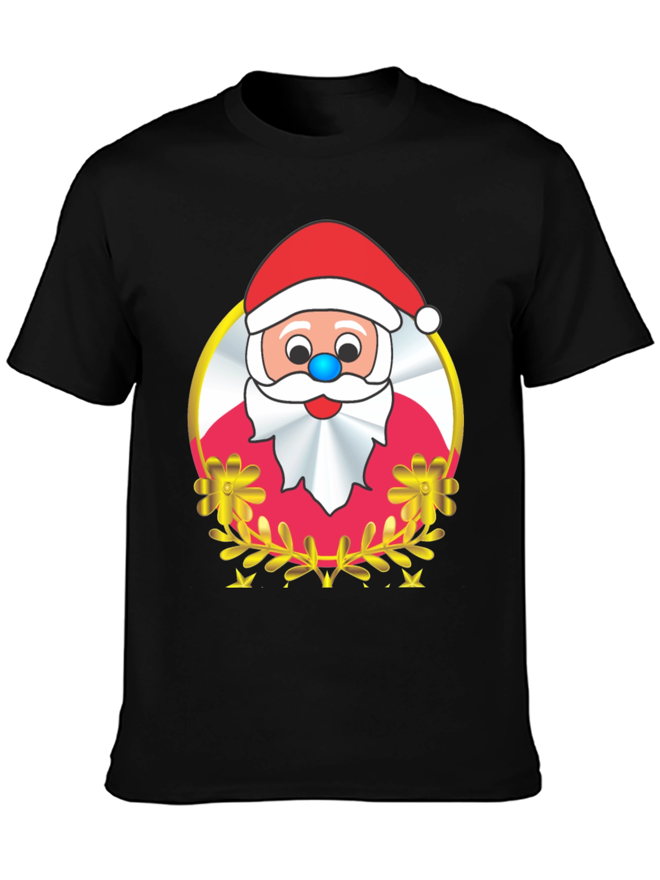 Festive Santa Graphic Tee - Holiday Cheer