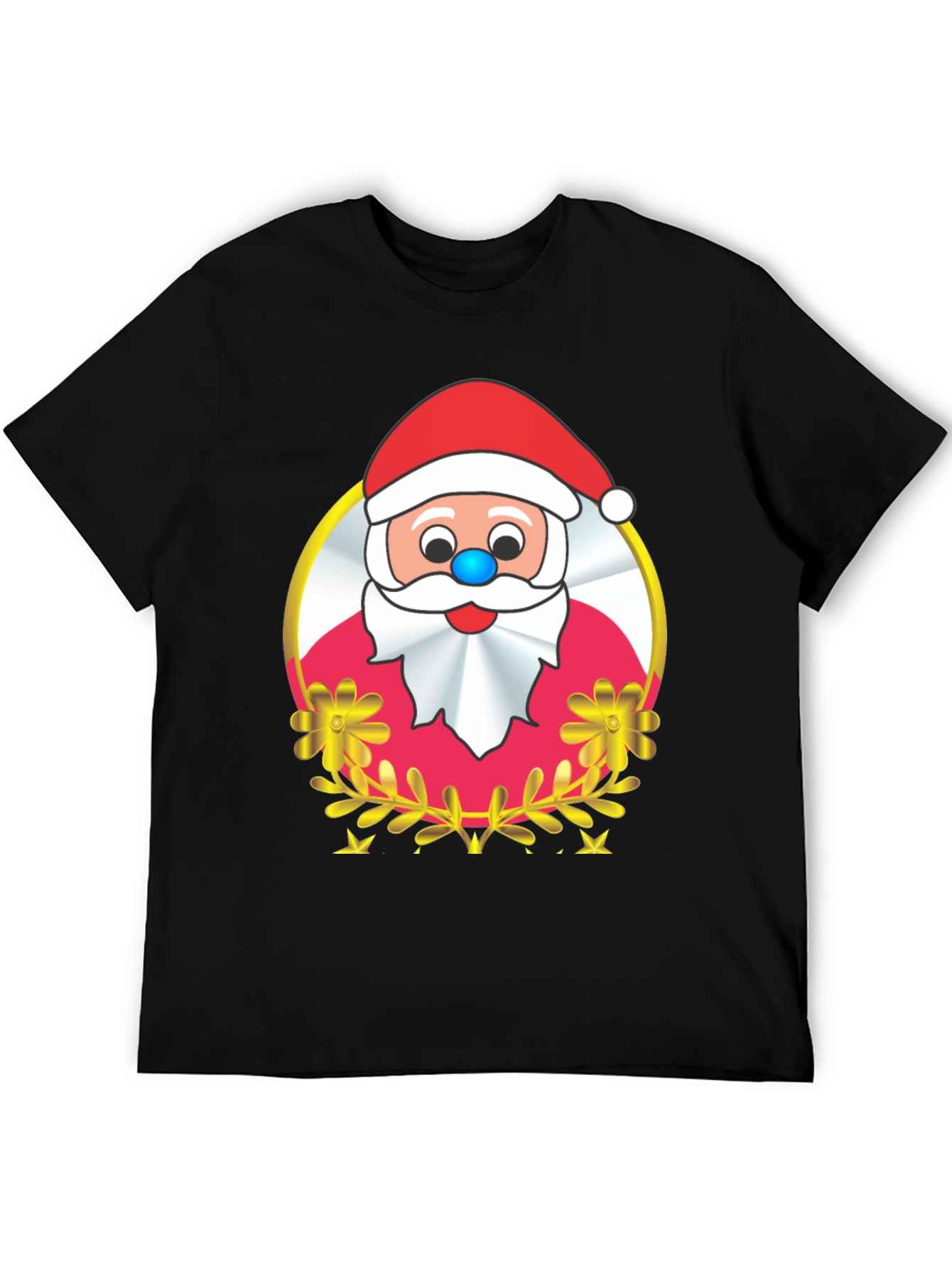 Festive Santa Graphic Tee - Holiday Cheer
