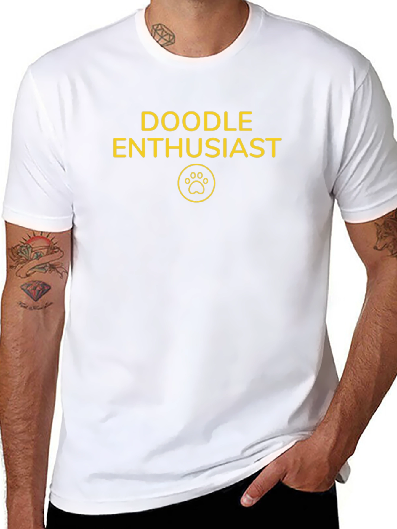 Doodle Enthusiast T-Shirt - Dog Paw Print Tee