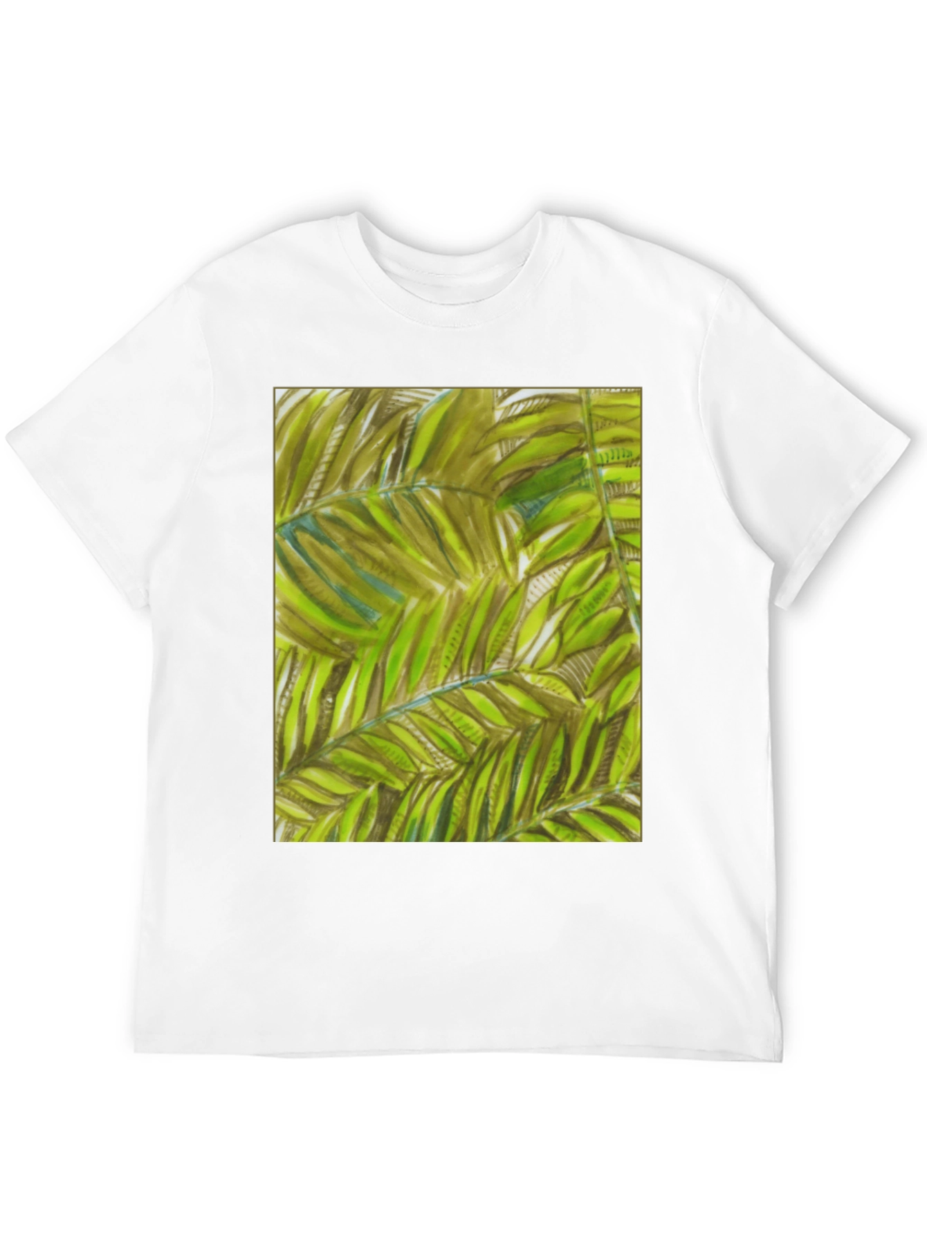 Tropical Leaves Graphic Black T-Shirt