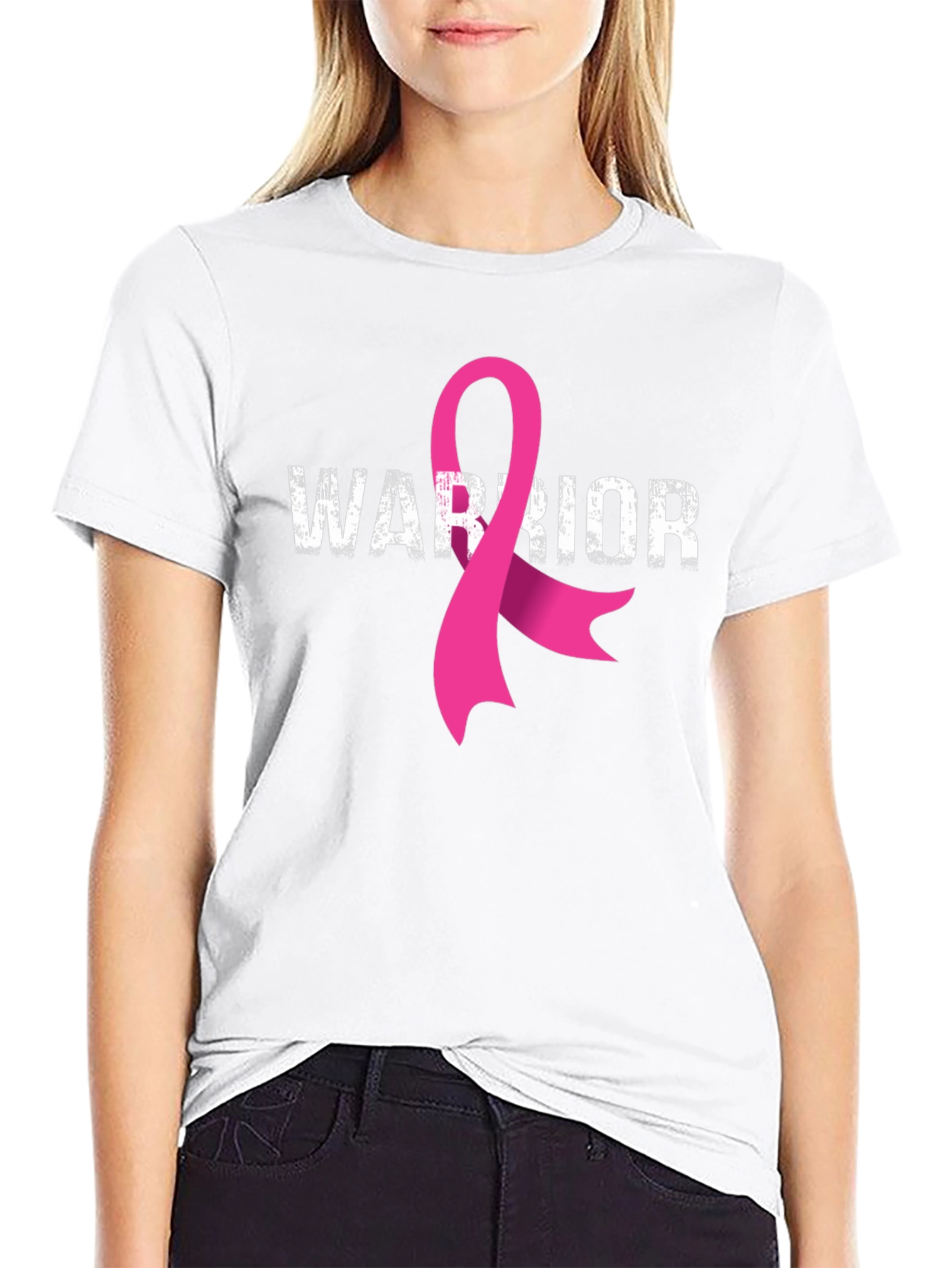 Warrior Breast Cancer Awareness Ribbon T-Shirt