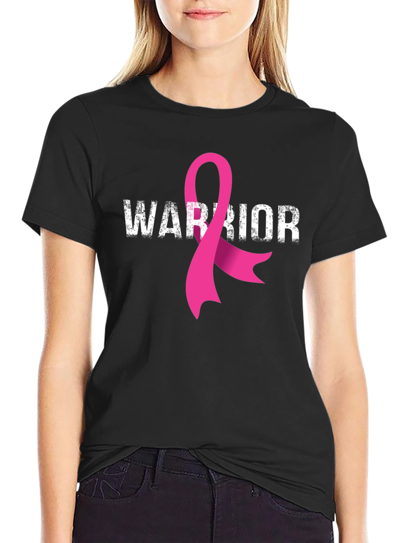Warrior Breast Cancer Awareness Ribbon T-Shirt