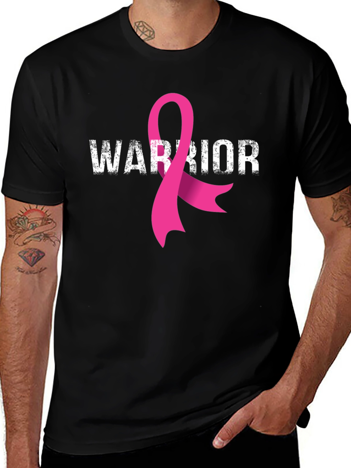 Warrior Breast Cancer Awareness Ribbon T-Shirt