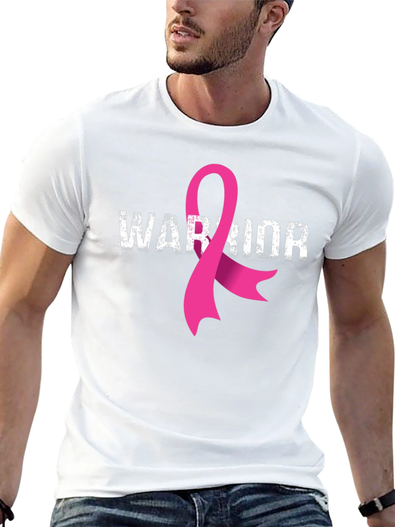 Warrior Breast Cancer Awareness Ribbon T-Shirt