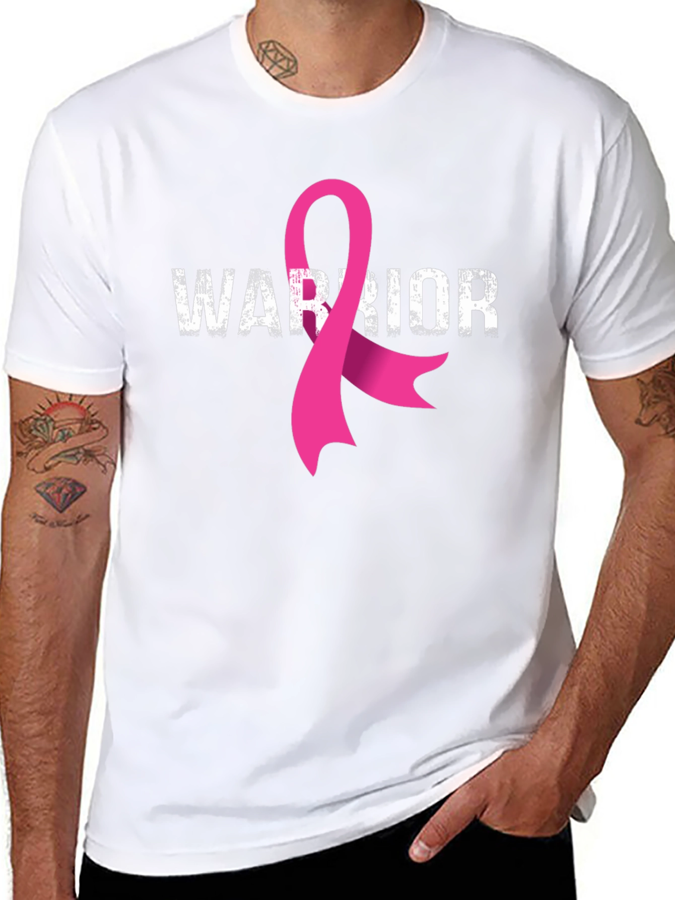 Warrior Breast Cancer Awareness Ribbon T-Shirt