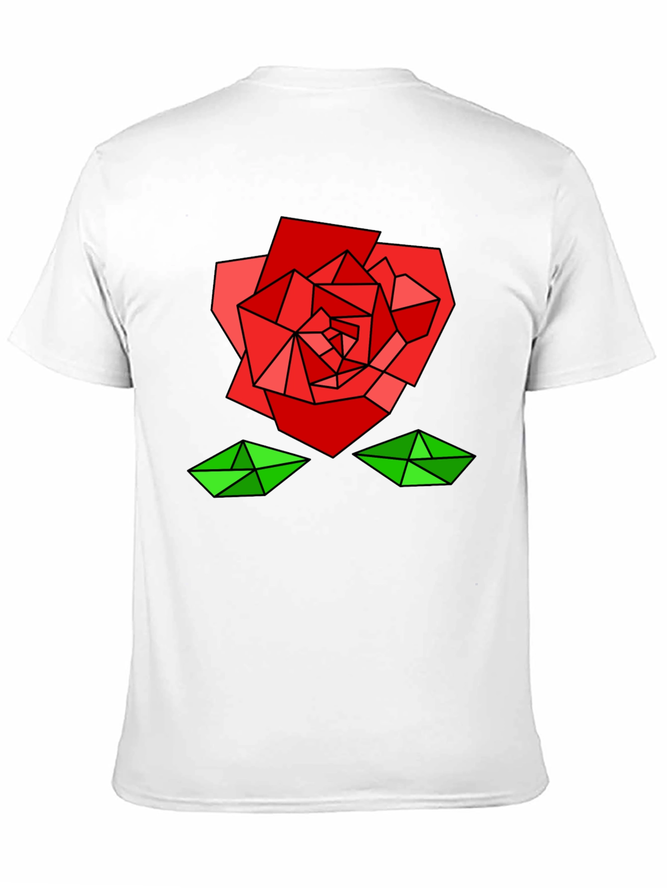 Geometric Rose Graphic Tee - Modern Artistic Design