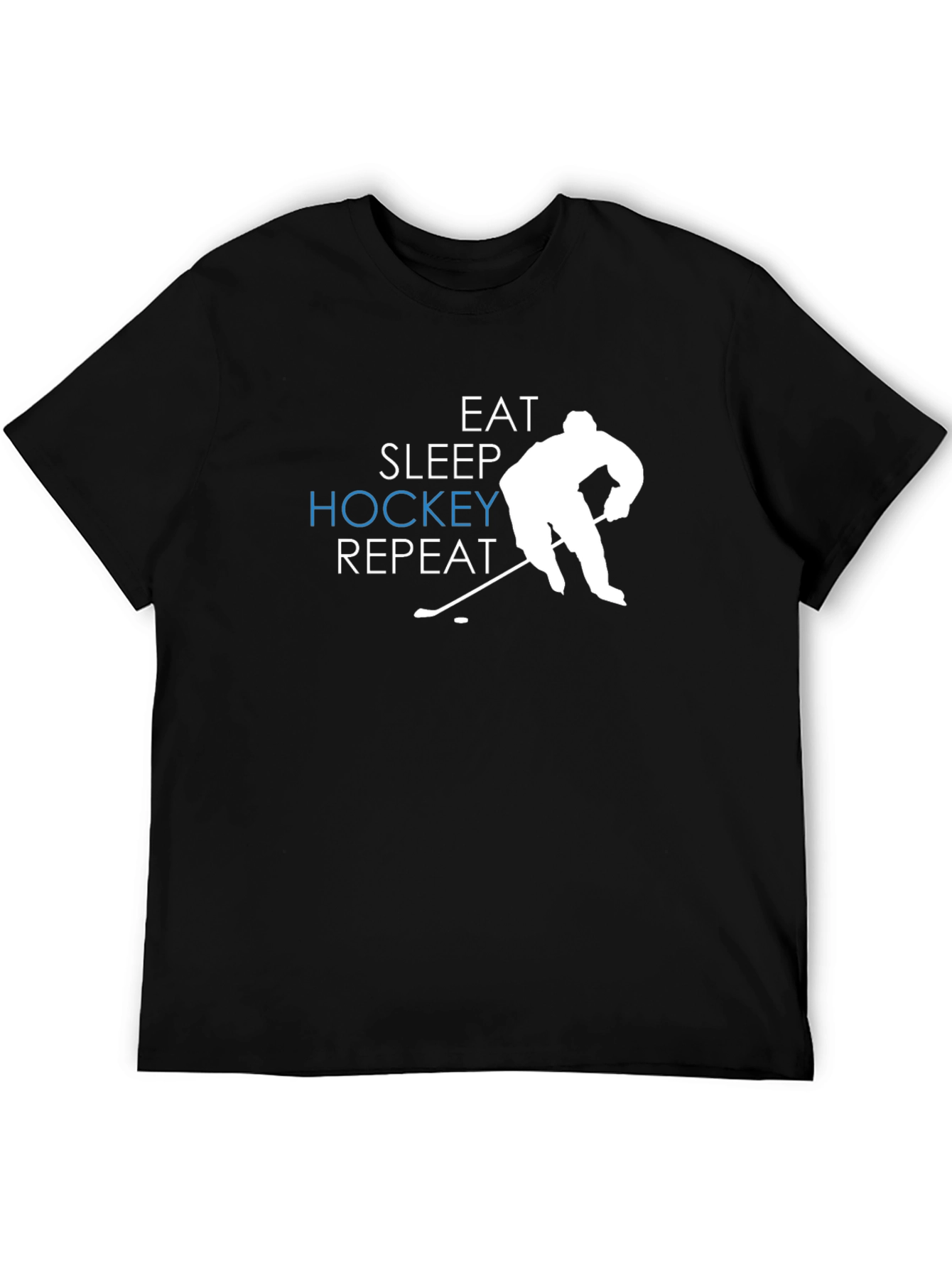 Eat Sleep Hockey Repeat Black T-Shirt