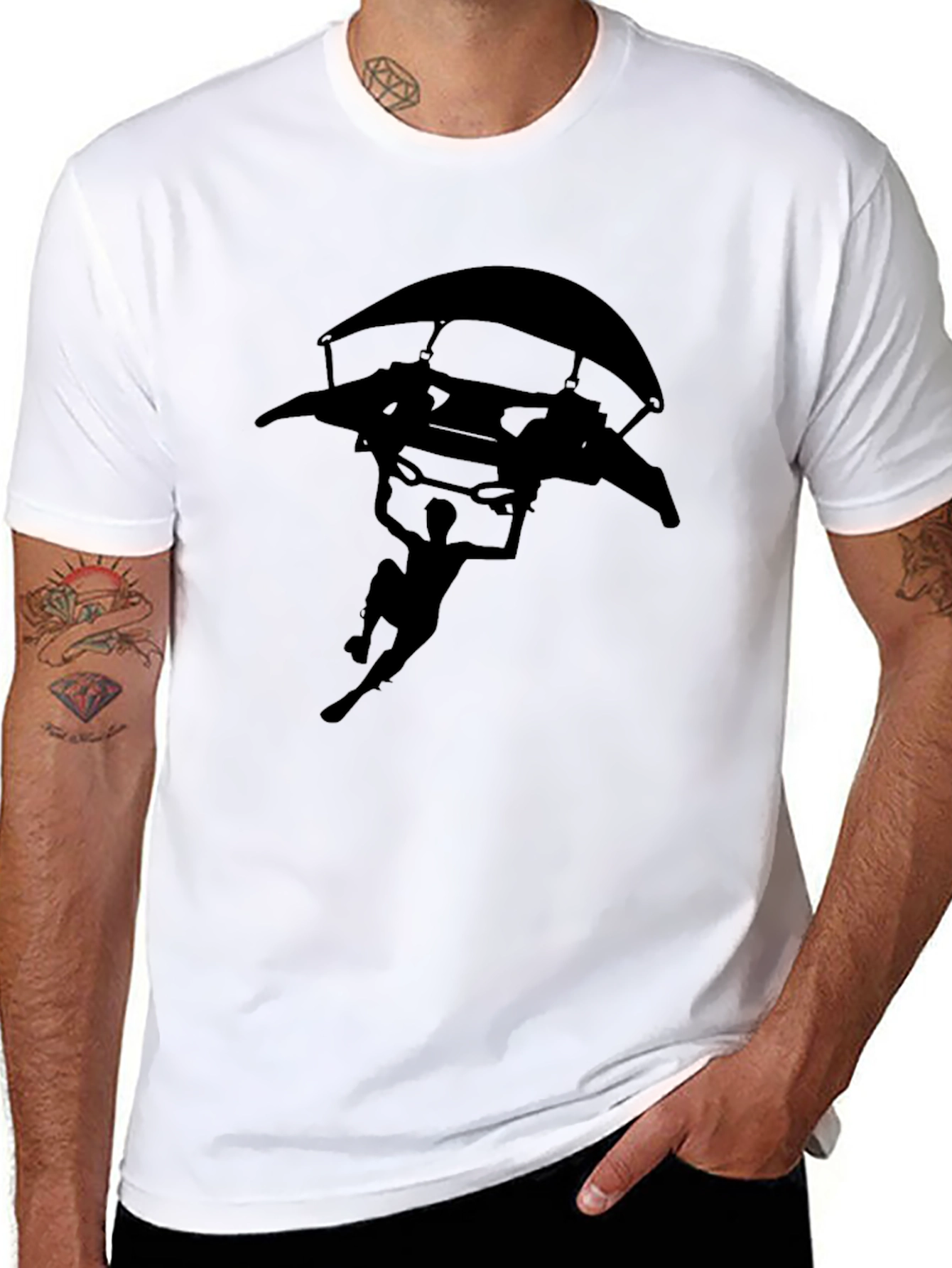 Black Silhouette Hang Glider T-Shirt