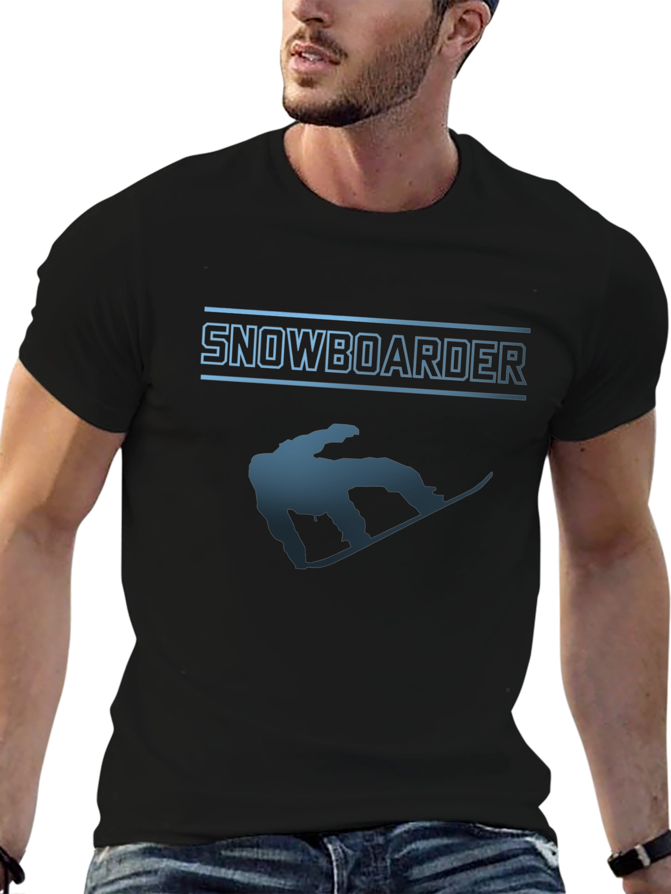 Snowboarder Graphic T-Shirt - Black