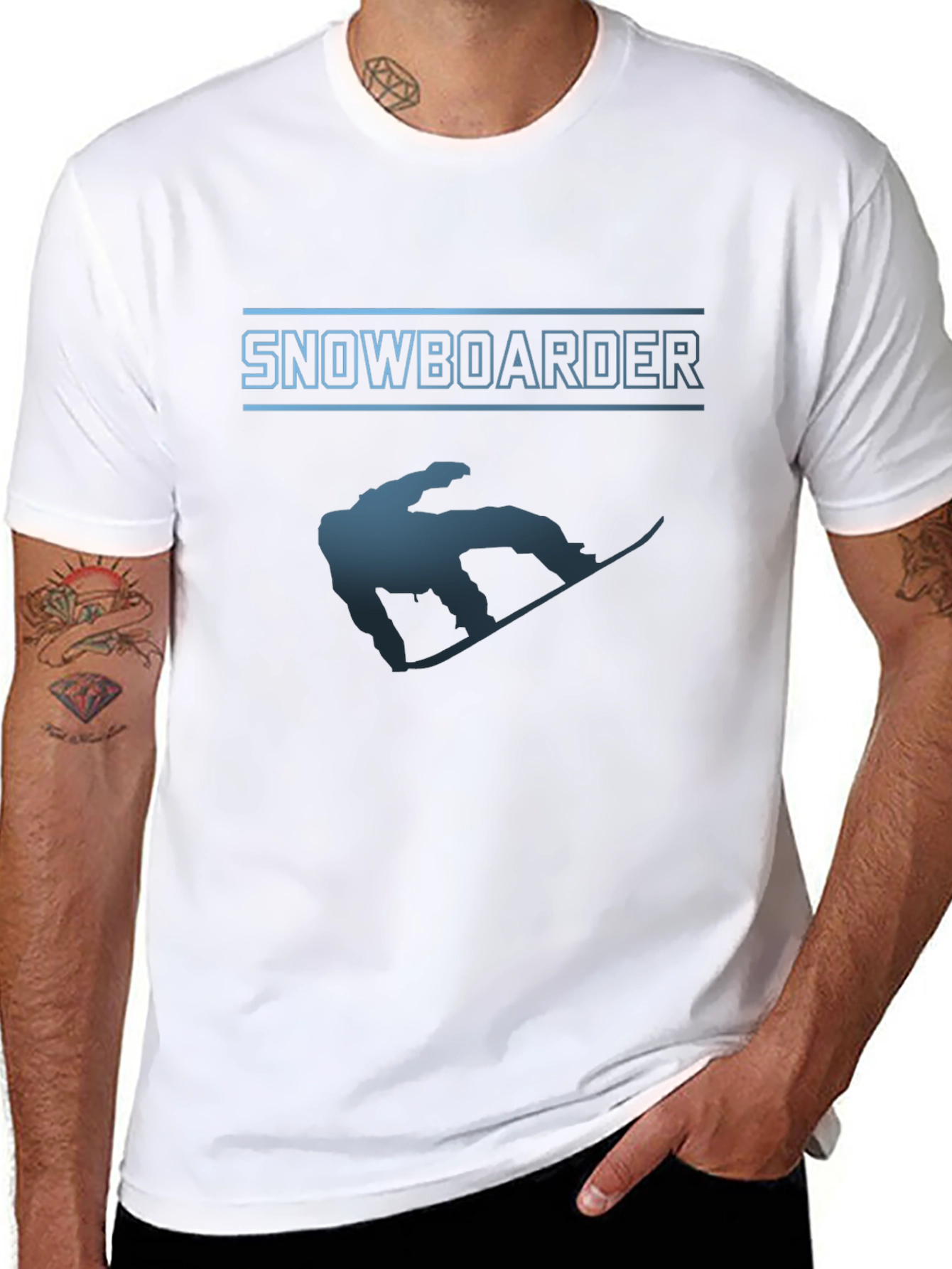 Snowboarder Graphic T-Shirt - Black