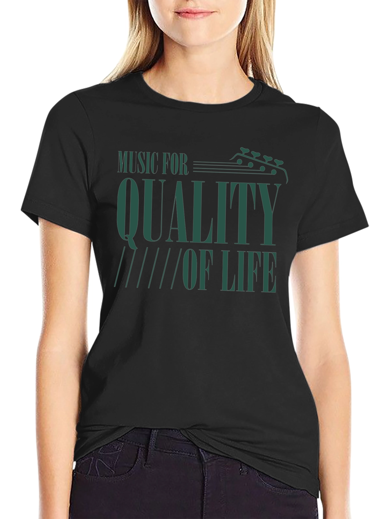 Music For Quality of Life Black T-Shirt