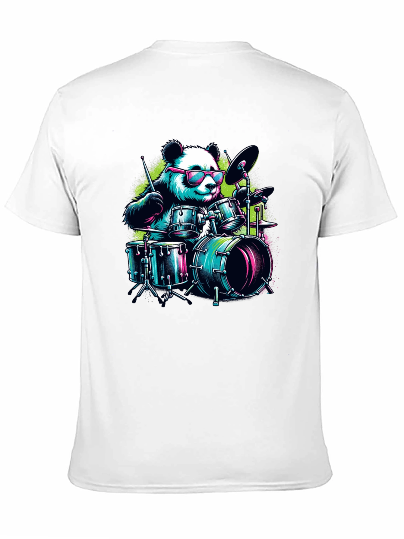 Drummer Panda T-Shirt - Cool Graphic Tee