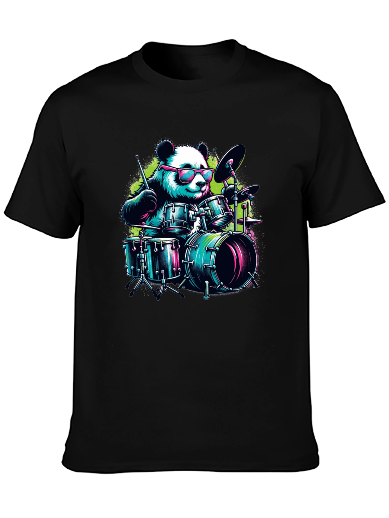 Drummer Panda T-Shirt - Cool Graphic Tee