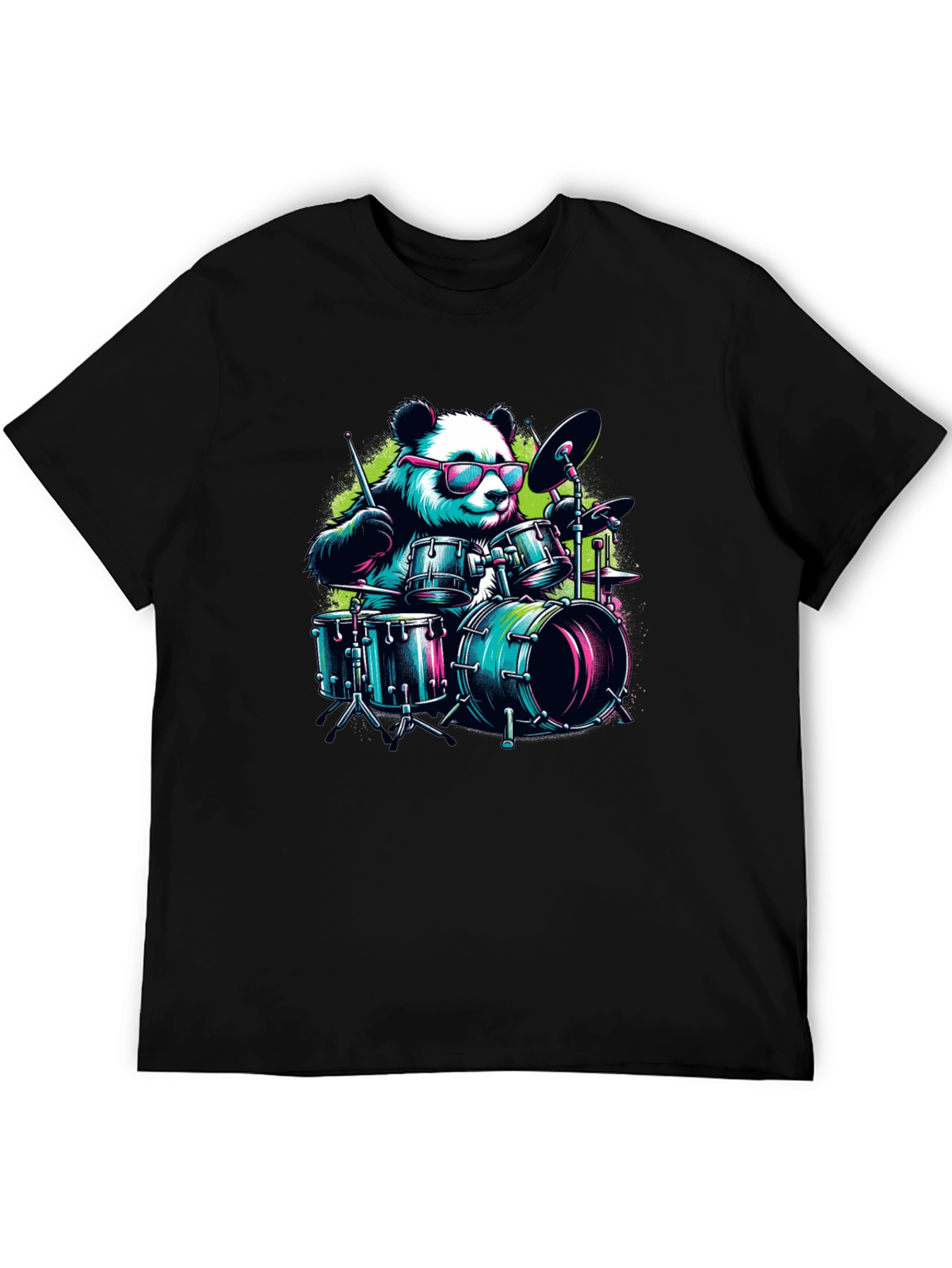 Drummer Panda T-Shirt - Cool Graphic Tee