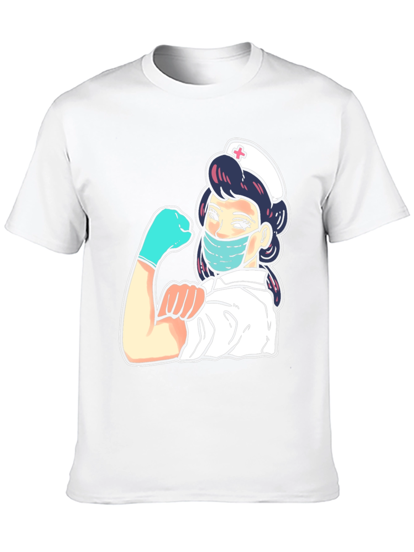 Nurse Graphic Tee - Black Cotton Blend T-Shirt