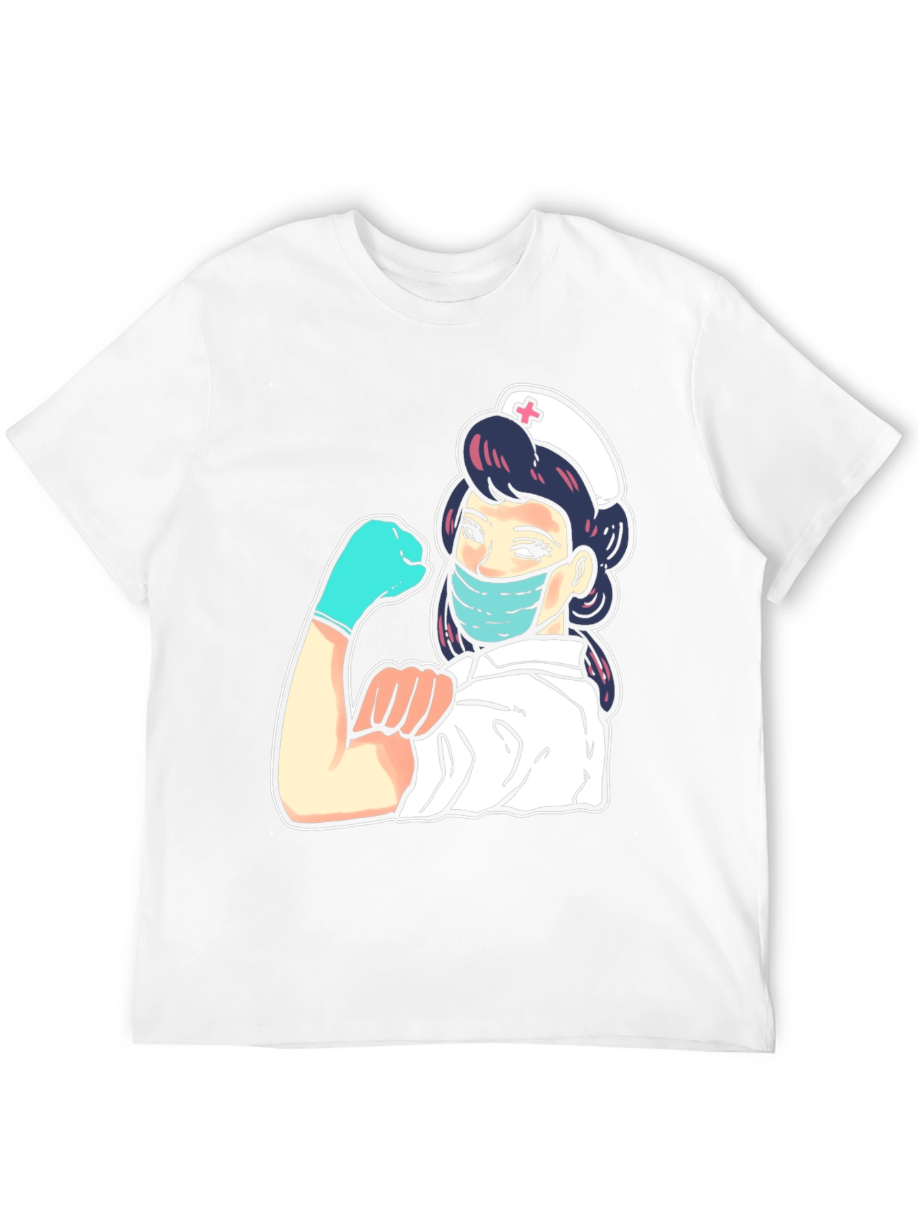 Nurse Graphic Tee - Black Cotton Blend T-Shirt