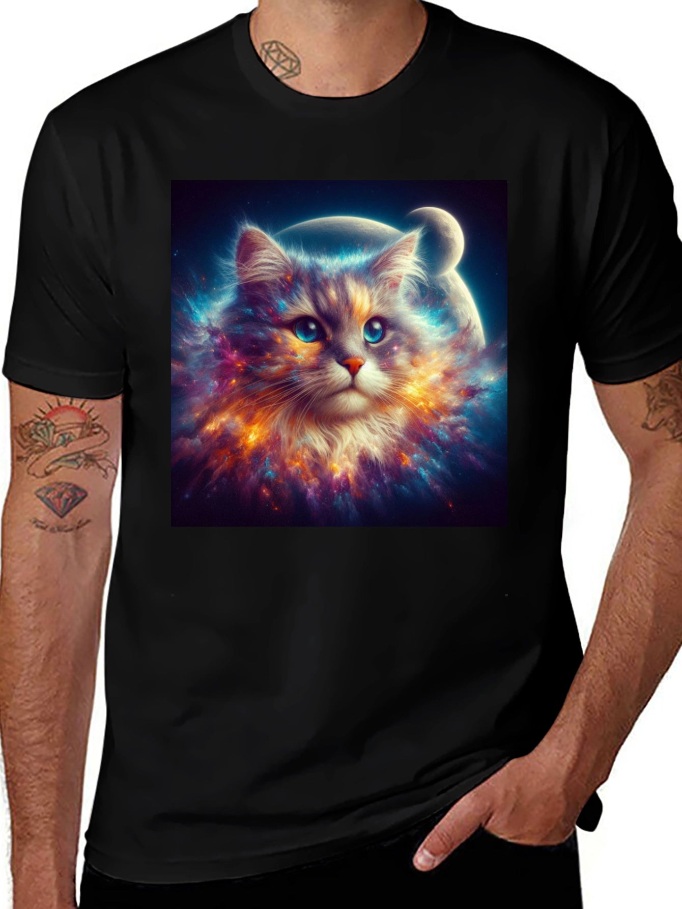 Cosmic Cat T-Shirt - Galaxy Kitten Design