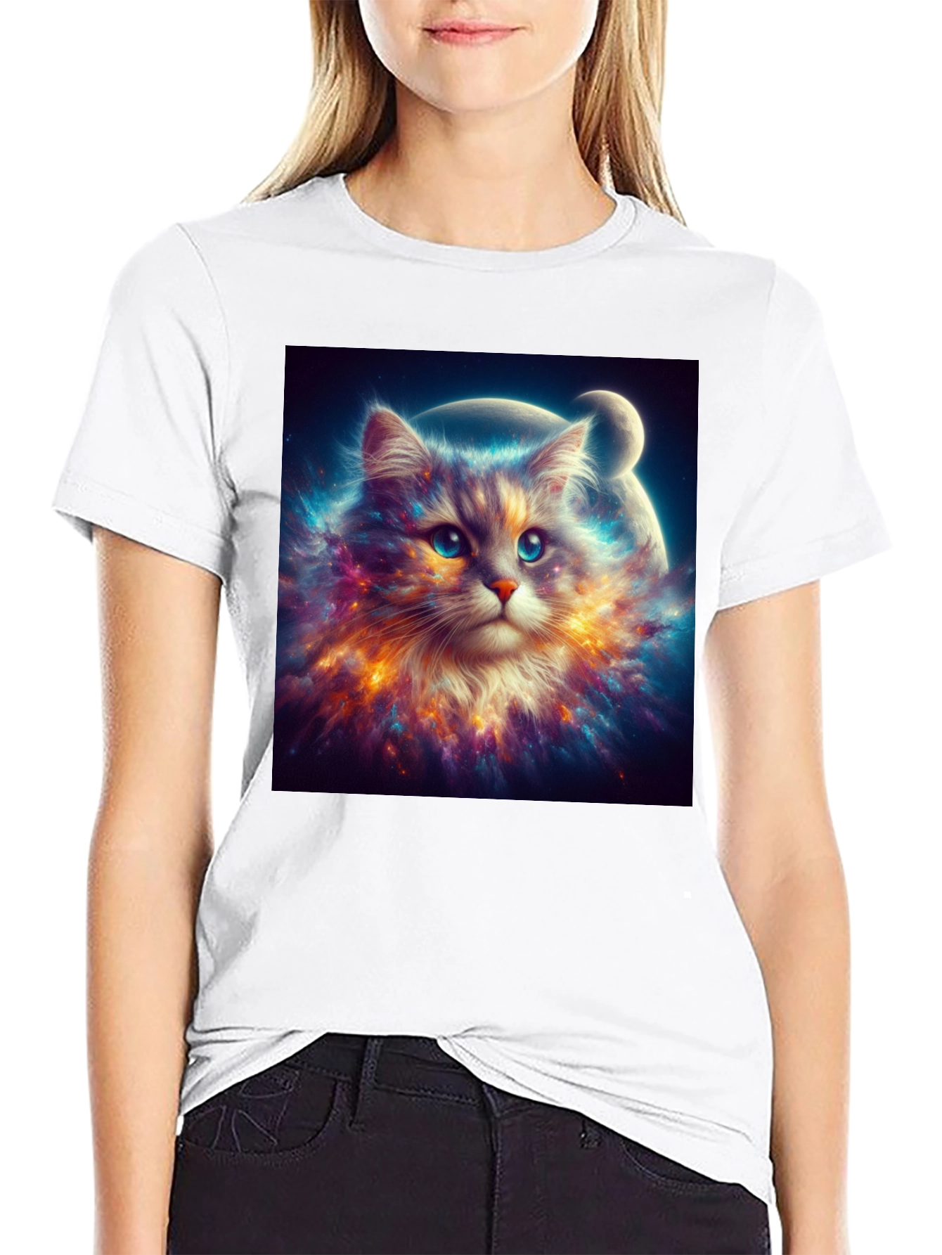Cosmic Cat T-Shirt - Galaxy Kitten Design