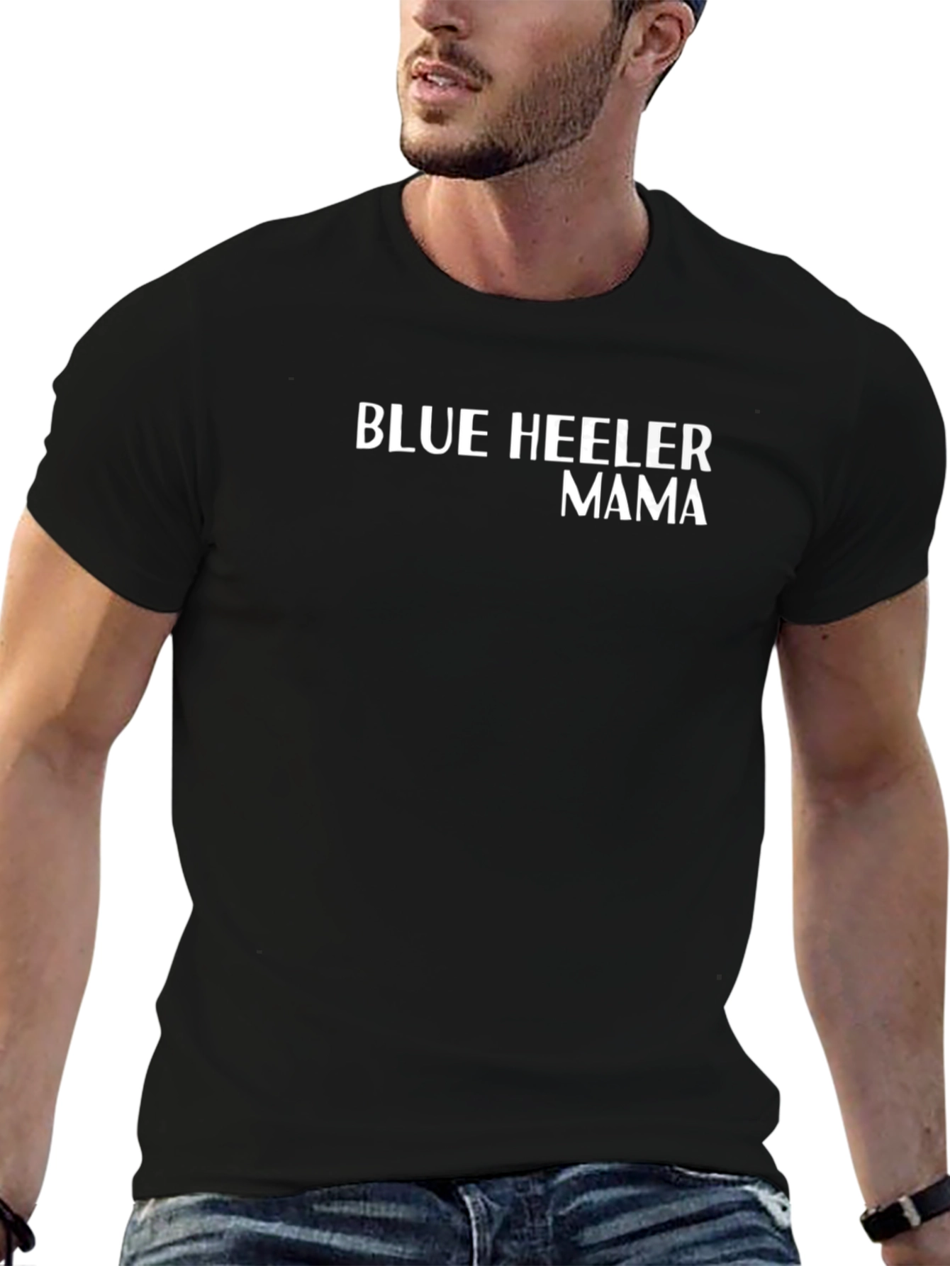 Blue Heeler Mama Black T-Shirt