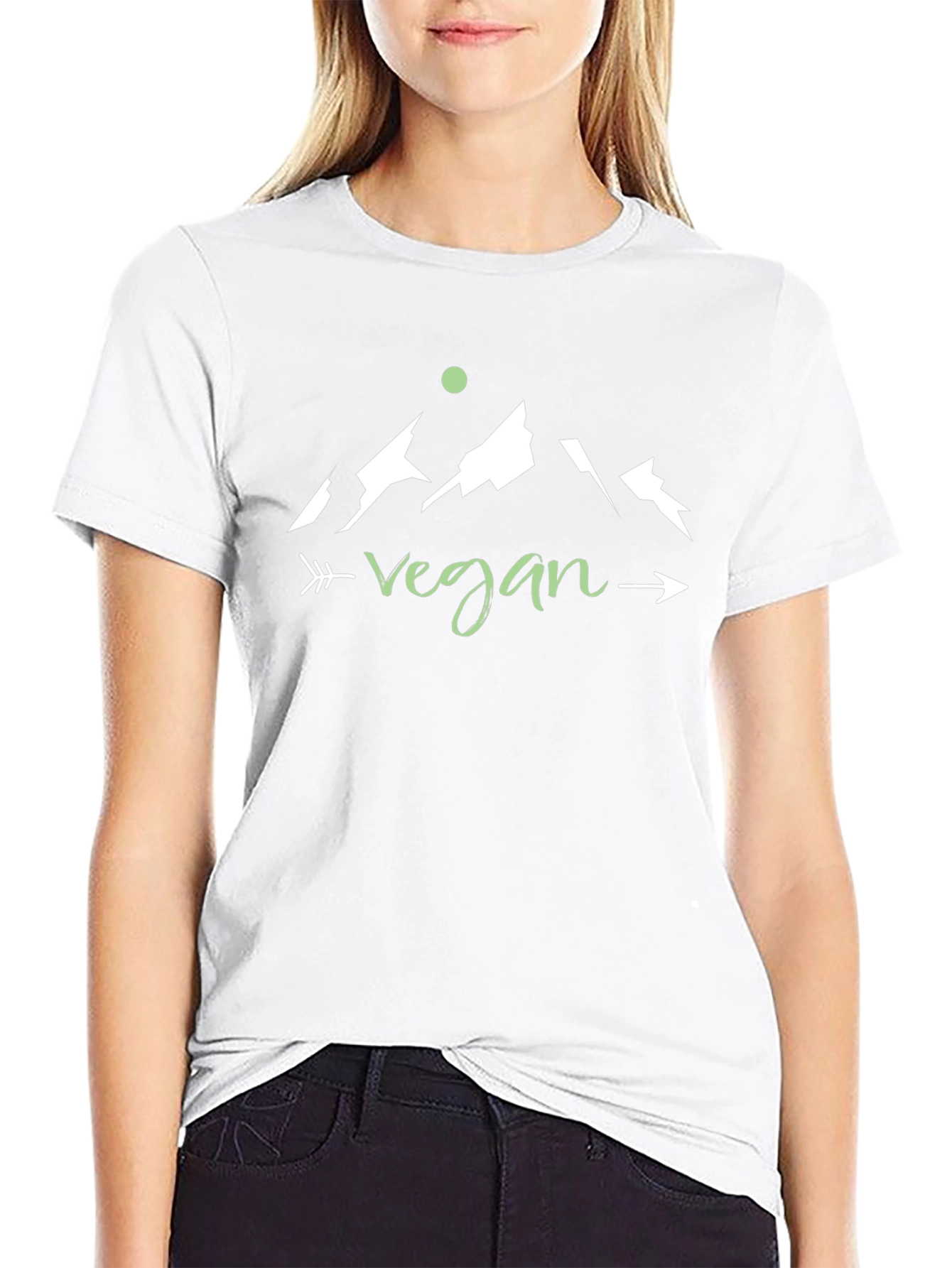 Vegan Mountain Arrow T-Shirt - Black