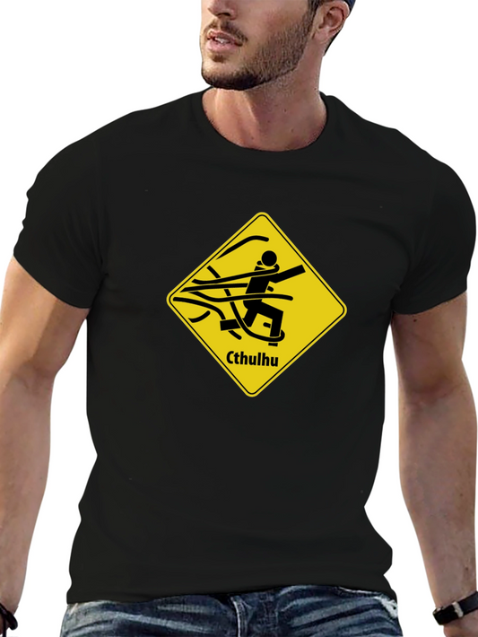 Cthulhu Crossing T-Shirt - Mens Black Graphic Tee