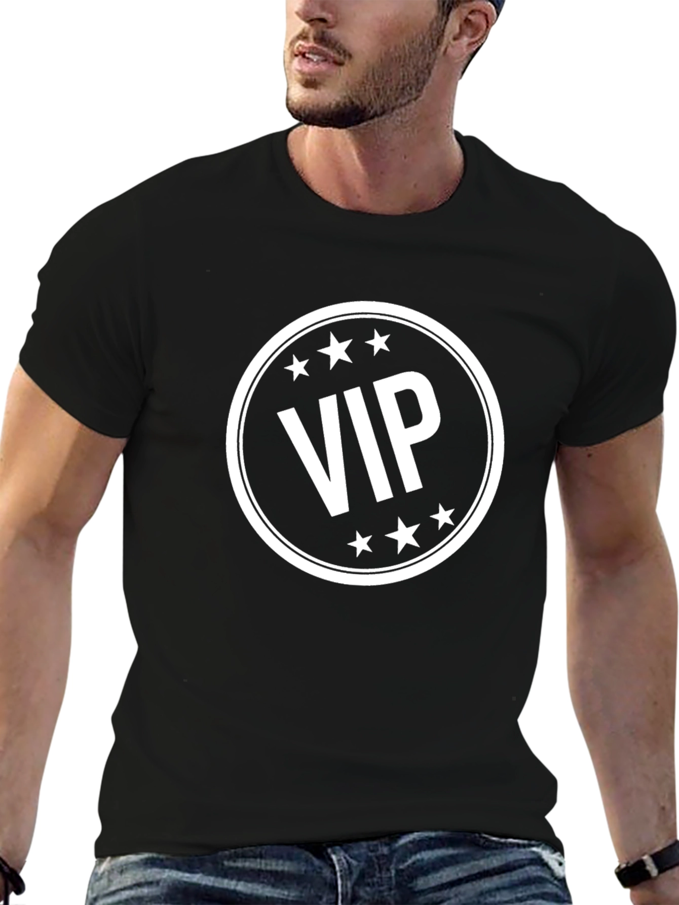 VIP Graphic Tee - Black Cotton Blend
