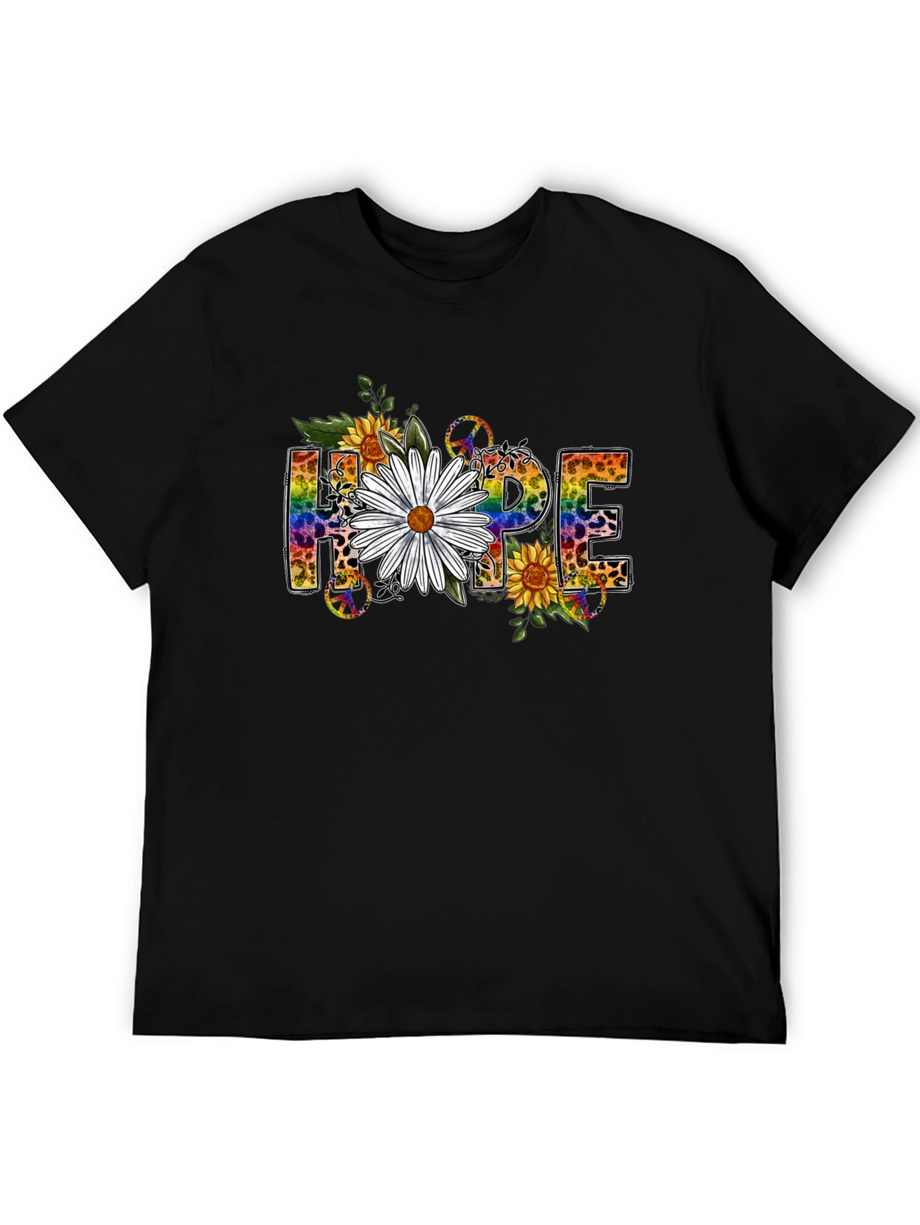 Hope Floral Graphic Tee - Black T-Shirt