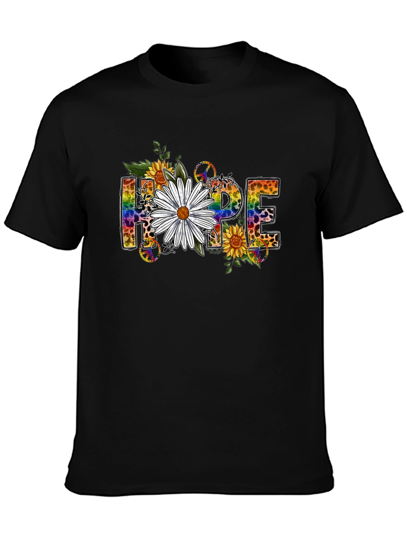 Hope Floral Graphic Tee - Black T-Shirt