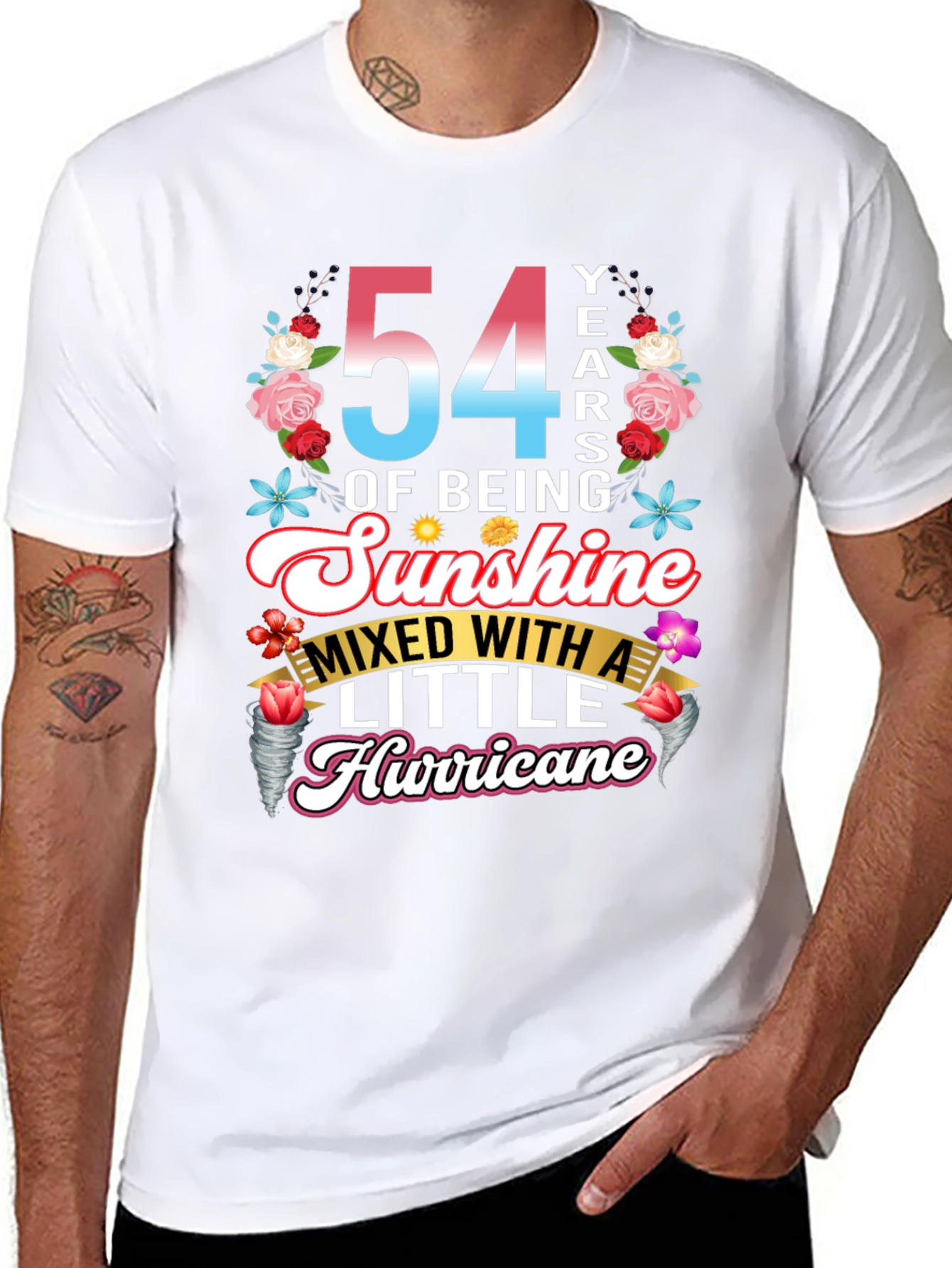 54 Years of Sunshine Mixed with Hurricane T-Shirt