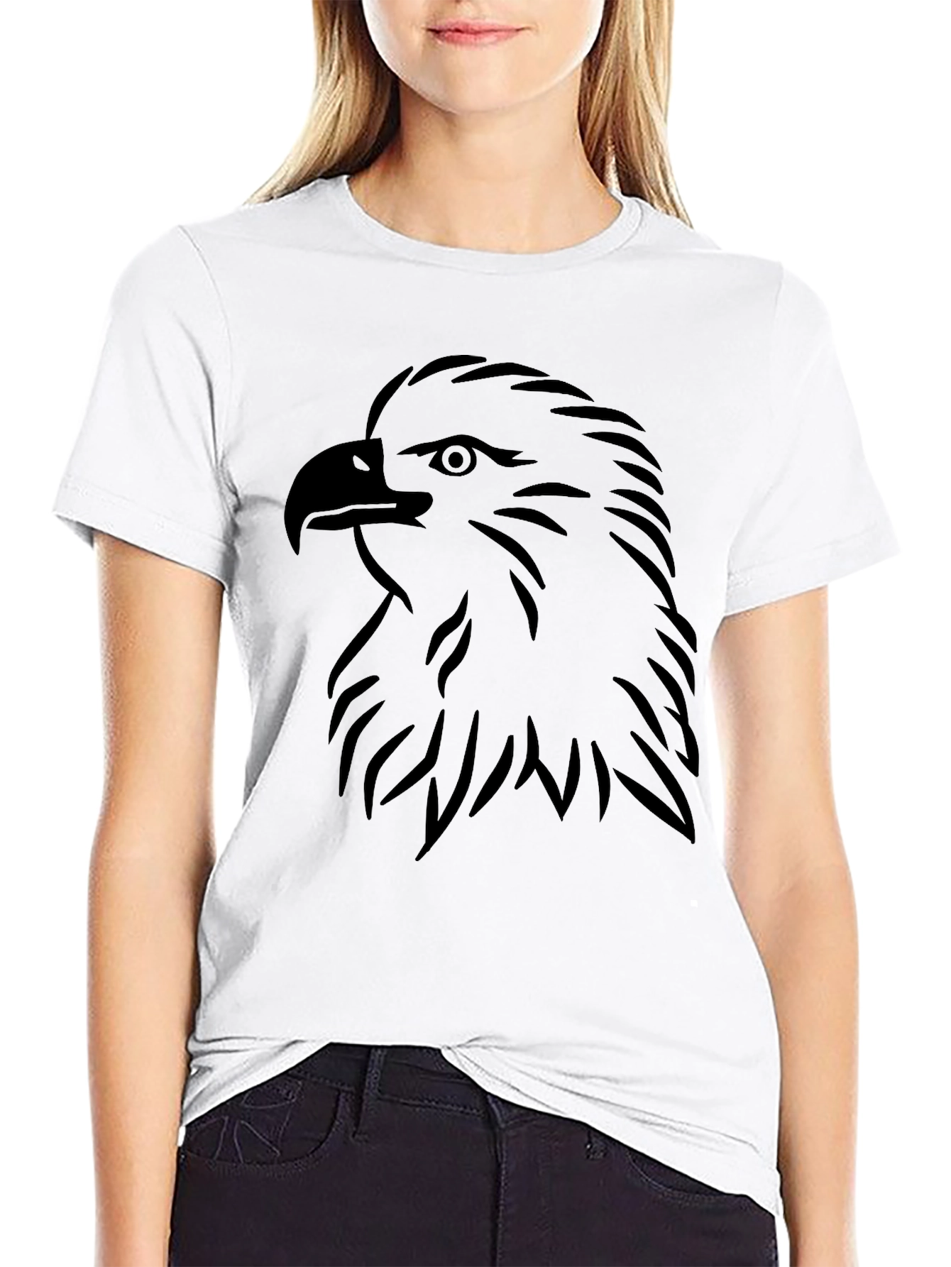 Eagle Head Graphic Black T-Shirt