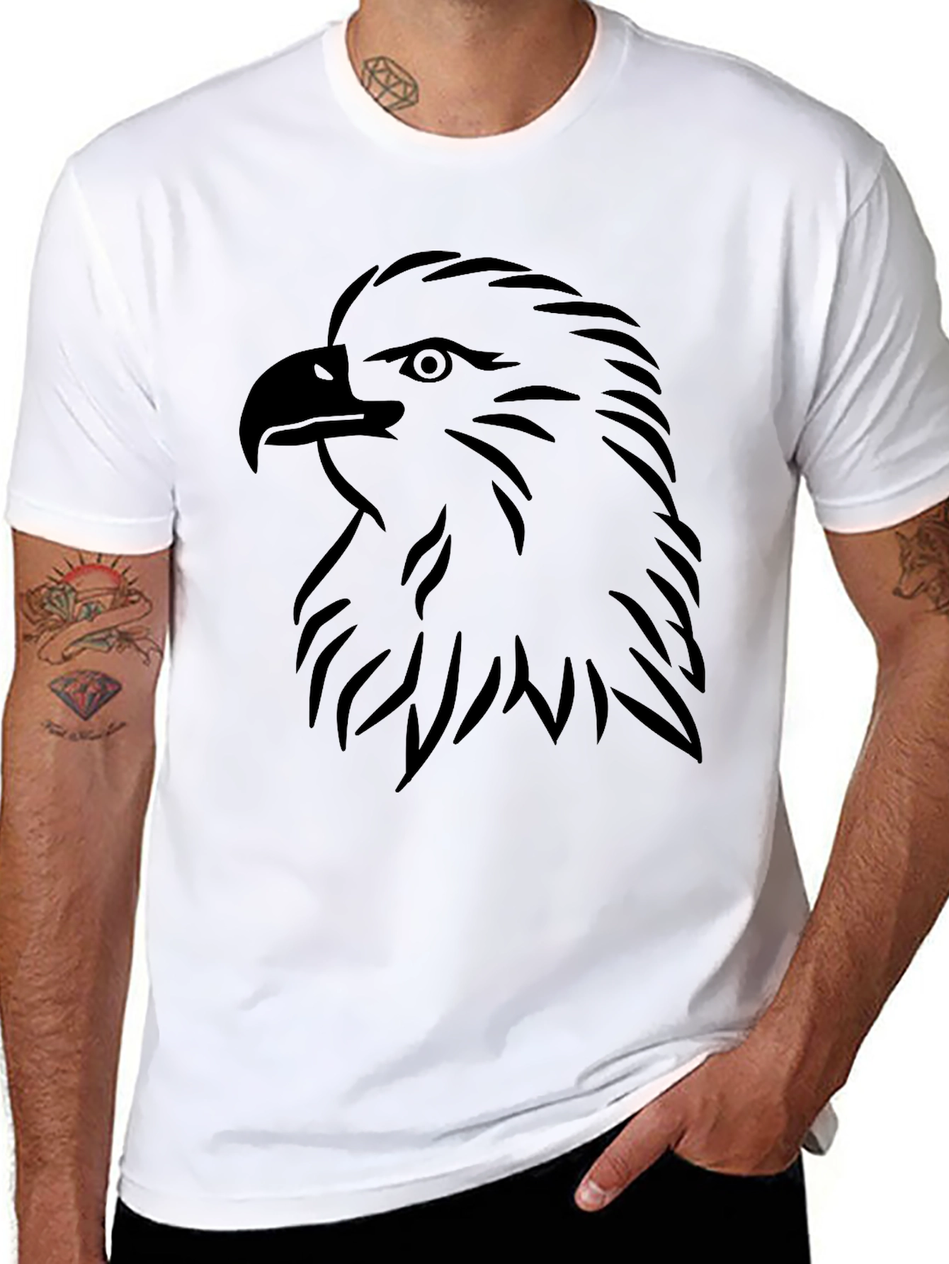 Eagle Head Graphic Black T-Shirt
