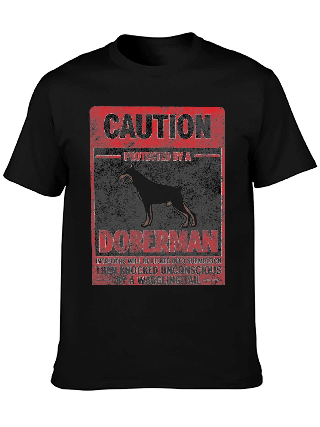 Caution Doberman Protected T-Shirt