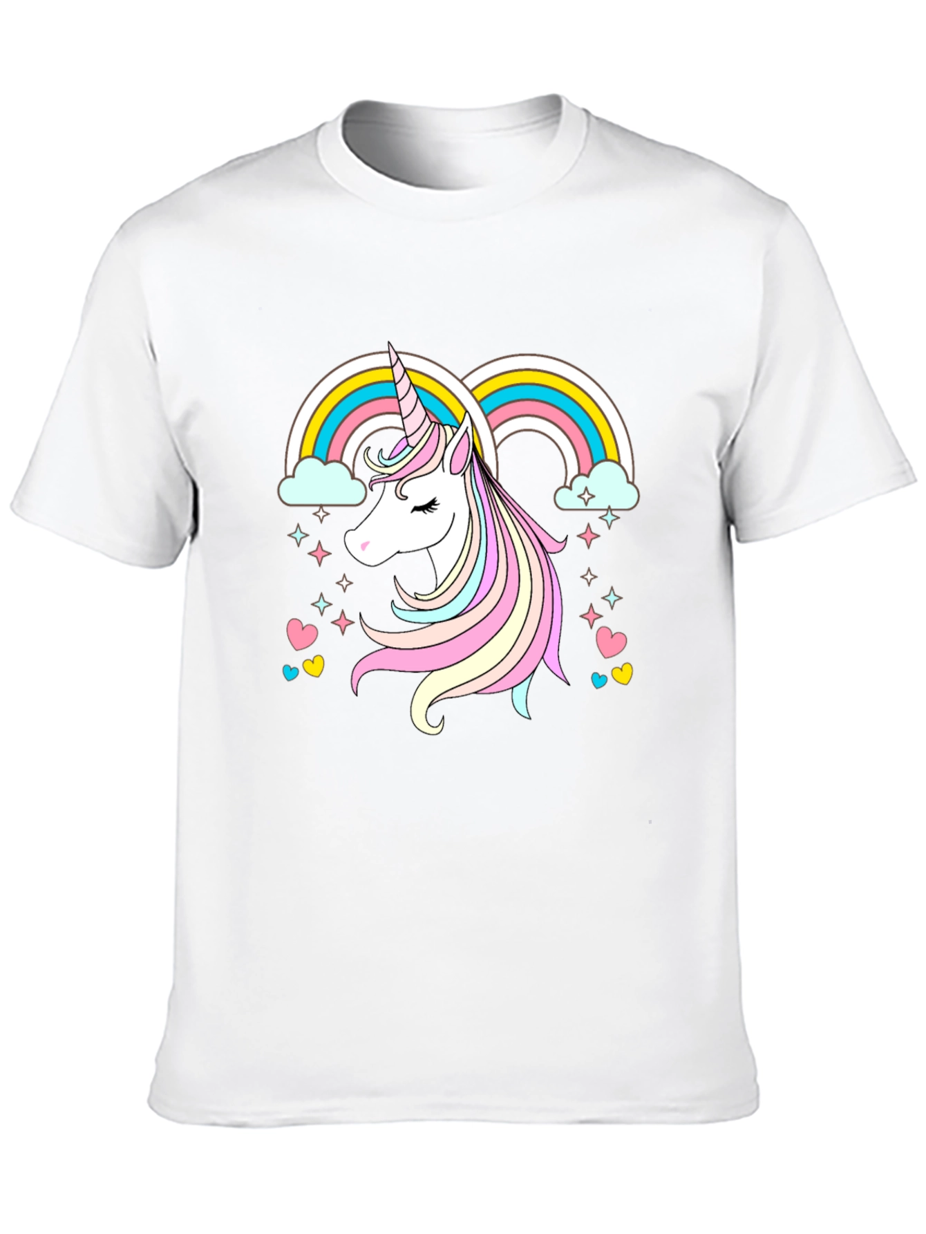 Unicorn Rainbow Graphic Tee - Black