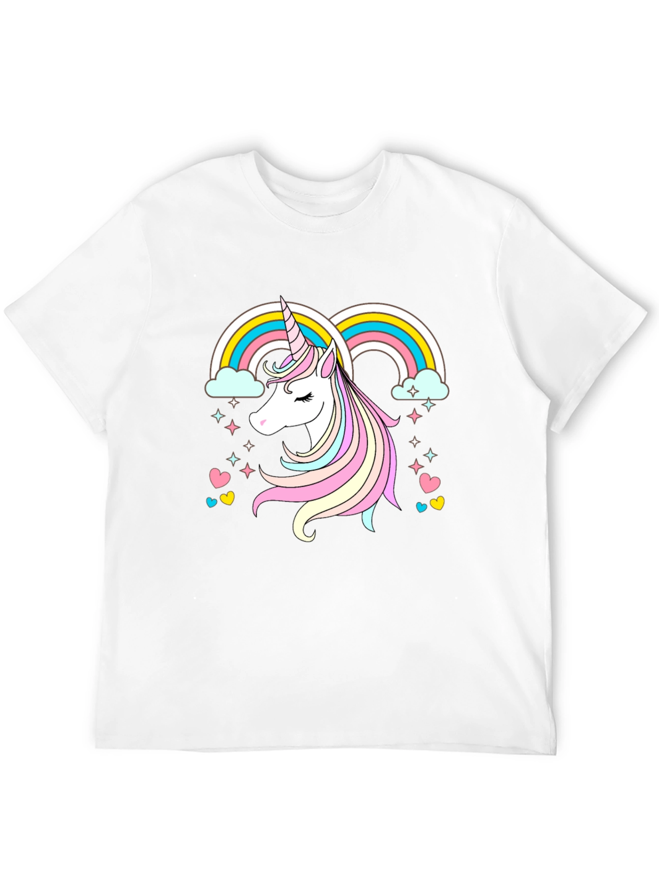 Unicorn Rainbow Graphic Tee - Black