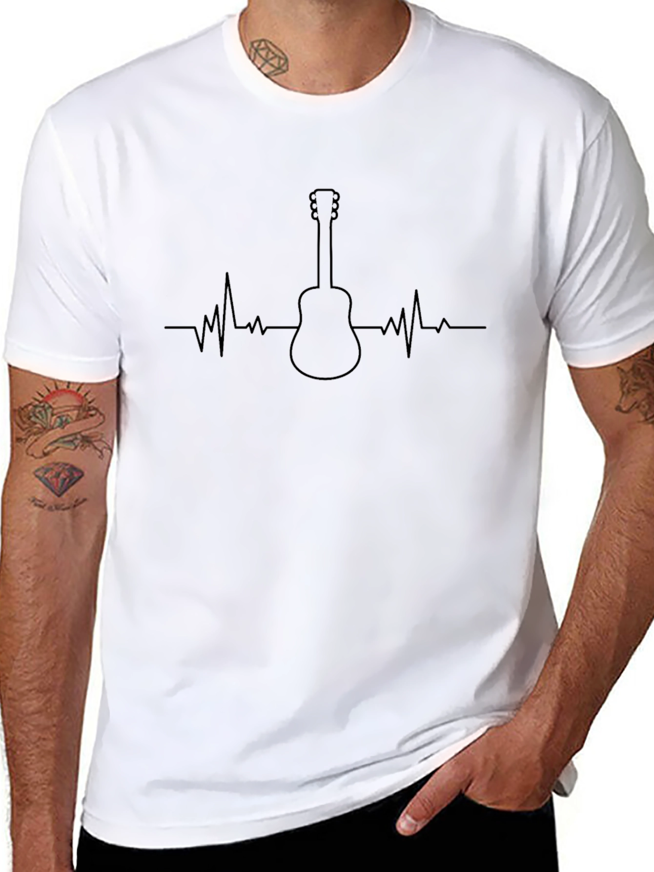 Guitar Heartbeat T-Shirt - Music Lover Tee