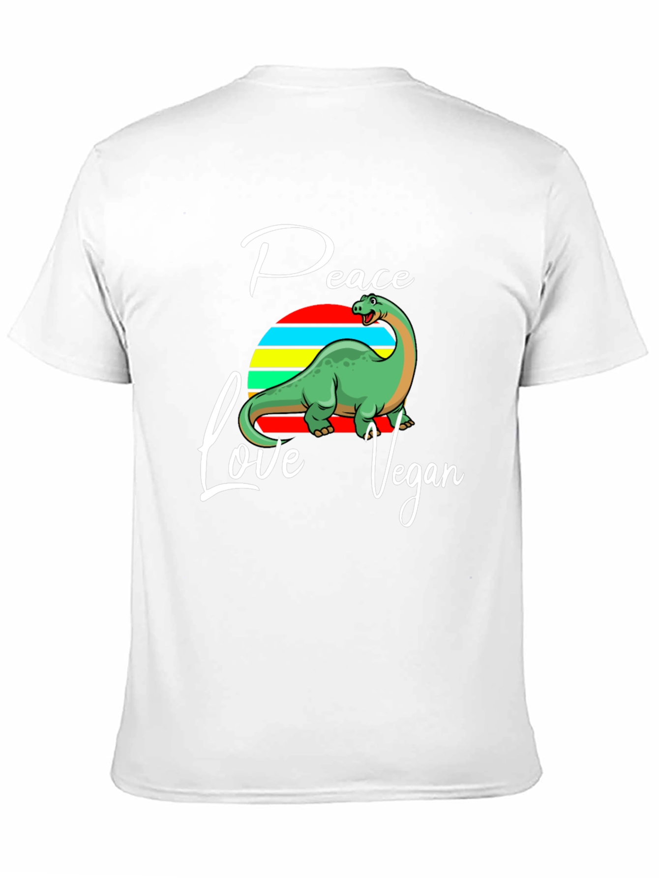 Peace Love Vegan Dinosaur Graphic T-Shirt